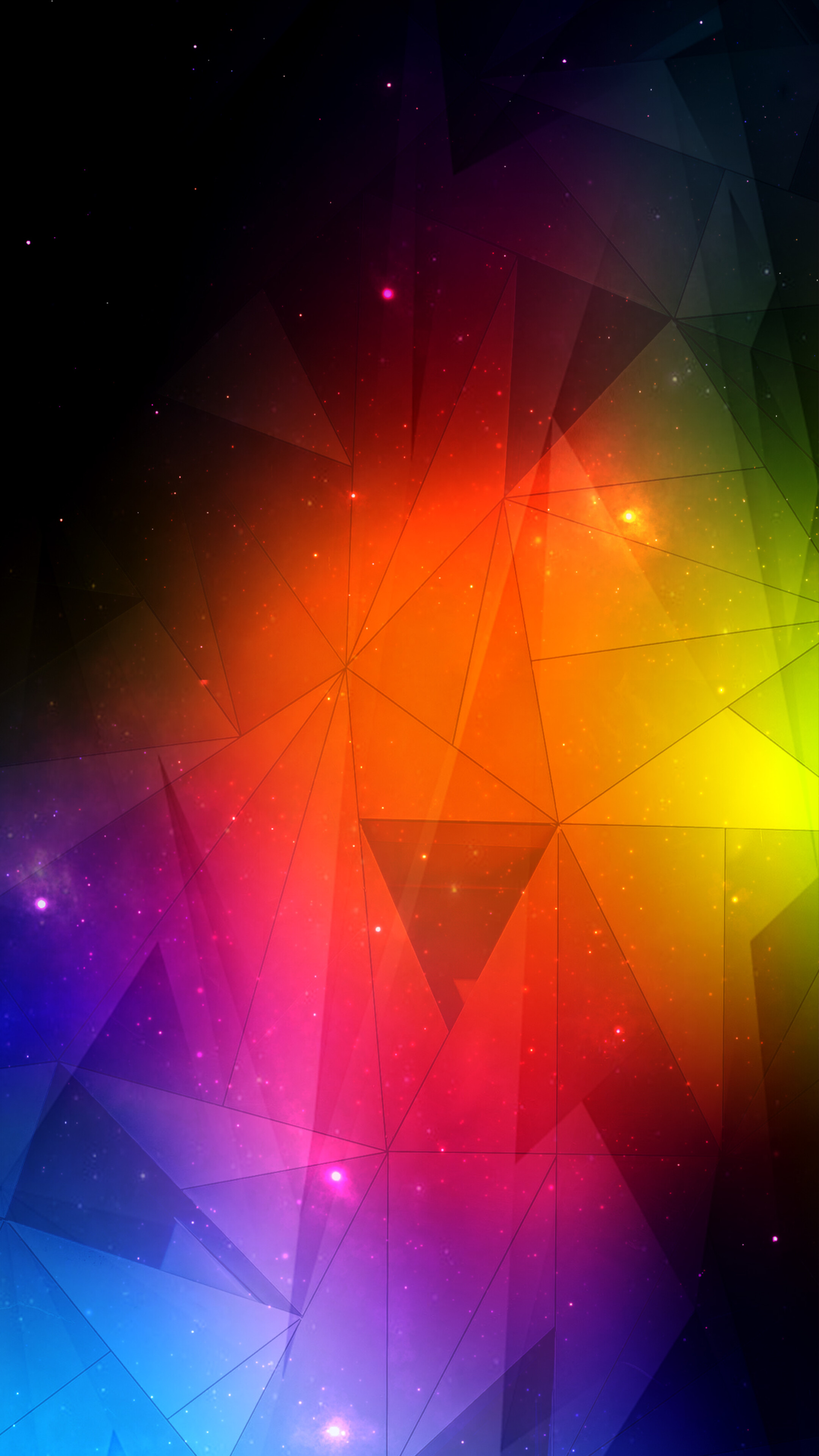 Triangle: Abstract mesh, Wedges, Intersecting line segments. 2160x3840 4K Background.