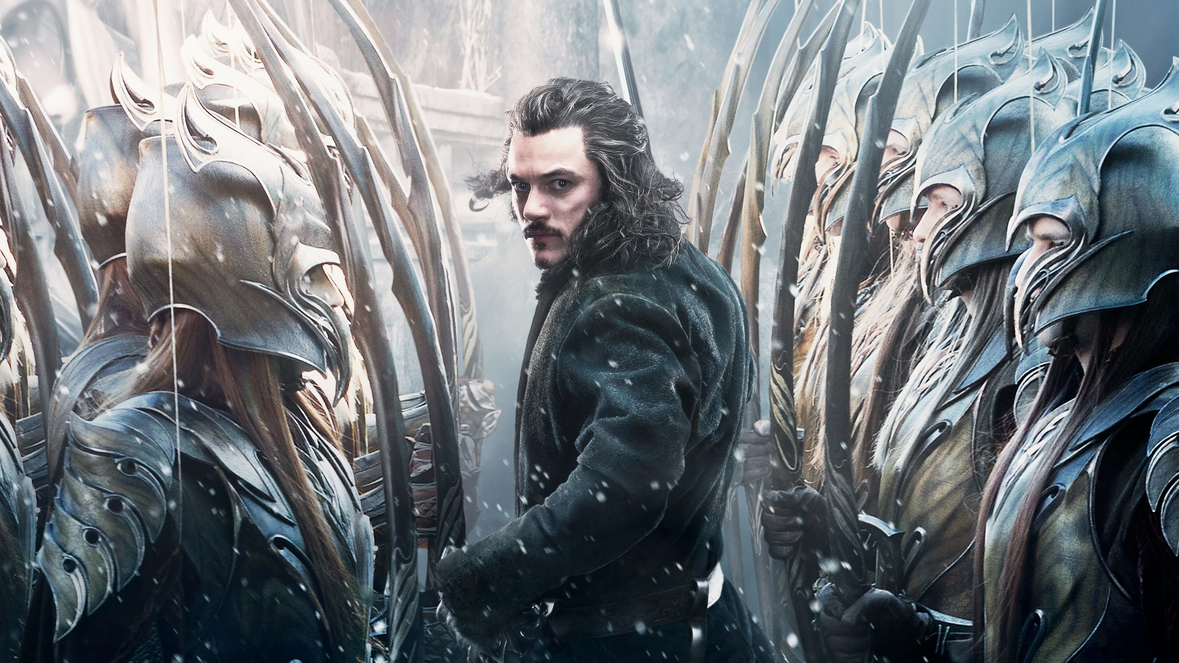 The Hobbit: Luke Evans as Bard the Bowman, A Man of Laketown and a descendant of the ancient Lords of Dale. 3840x2160 4K Wallpaper.
