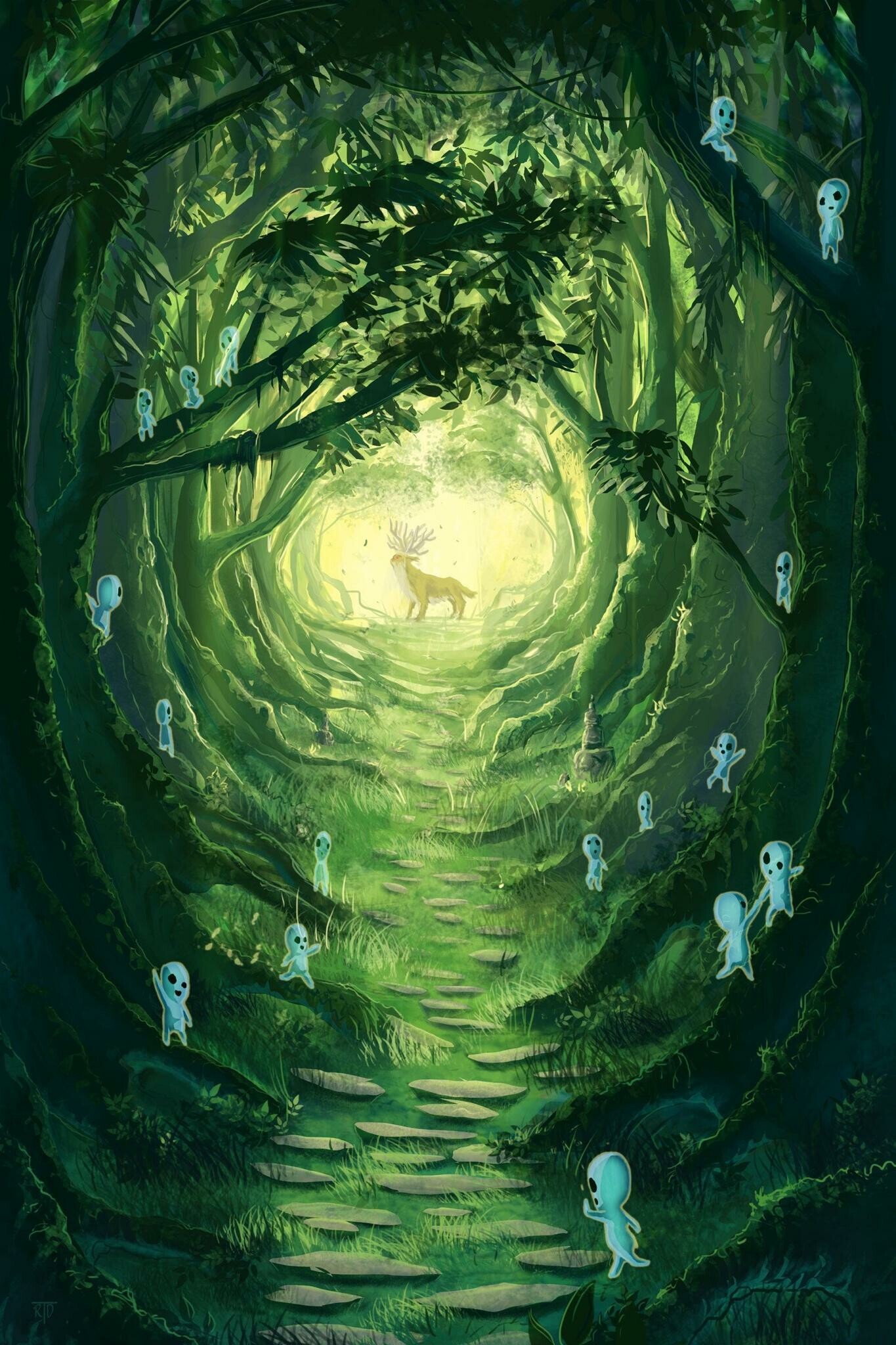 Princess Mononoke: Fusion of Japanese history, magic and folklore, Hayao Miyazaki. 1370x2050 HD Wallpaper.