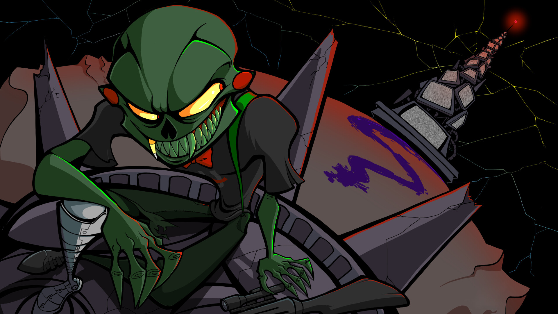 Homestuck: Caliborn, a pivotal antagonist of the webcomic, Sci-fi, Alien. 1920x1080 Full HD Background.