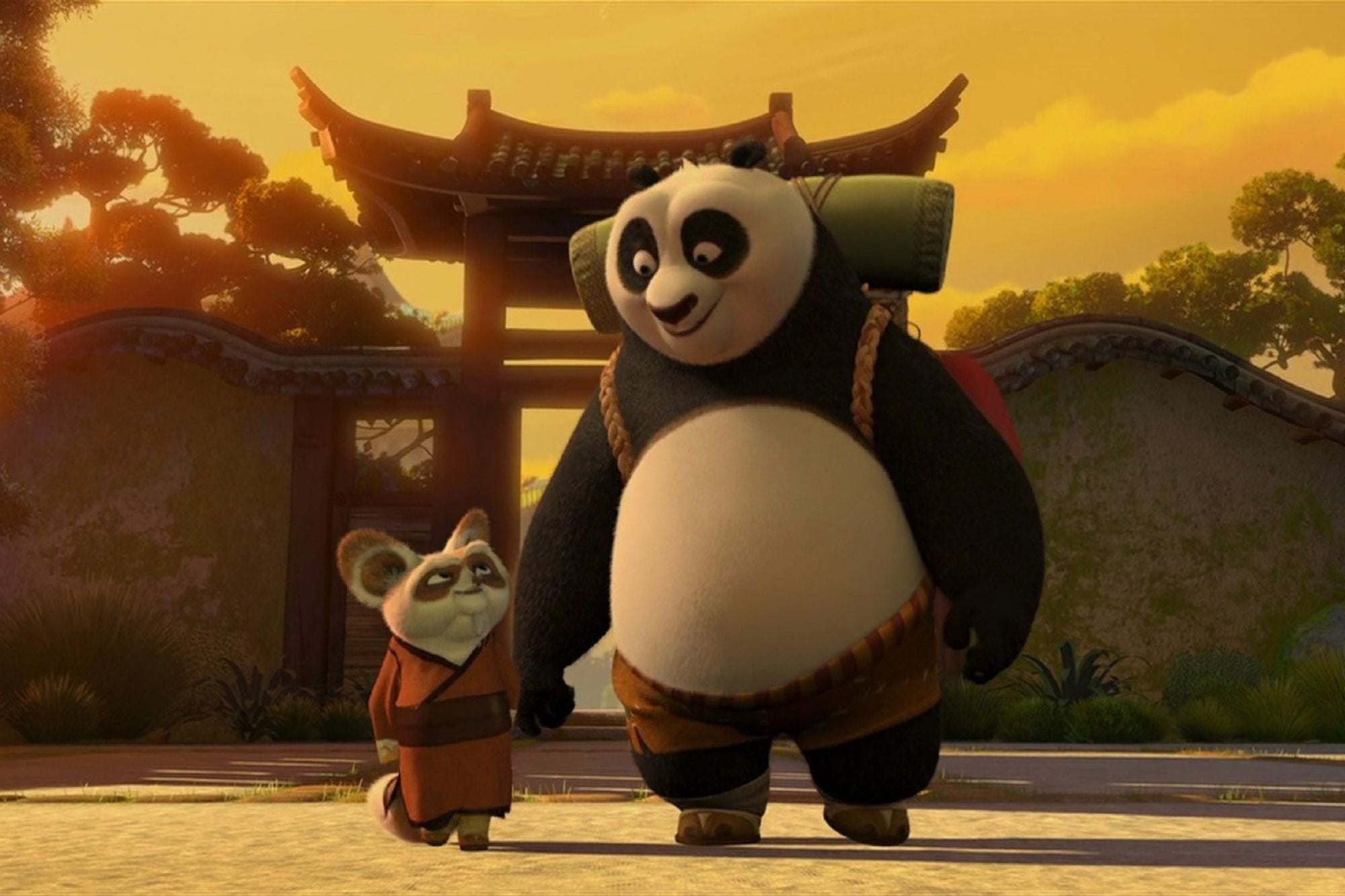 Master Shifu: Being left at the Jade Palace by Shirong, Po, Dragon Warrior. 2000x1340 HD Background.
