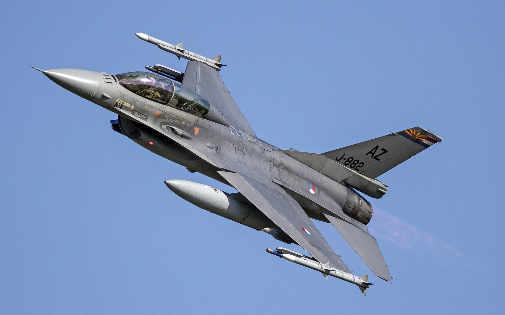 General Dynamics F-16 Fighting Falcon, American fighter, 1920x1200 HD Desktop