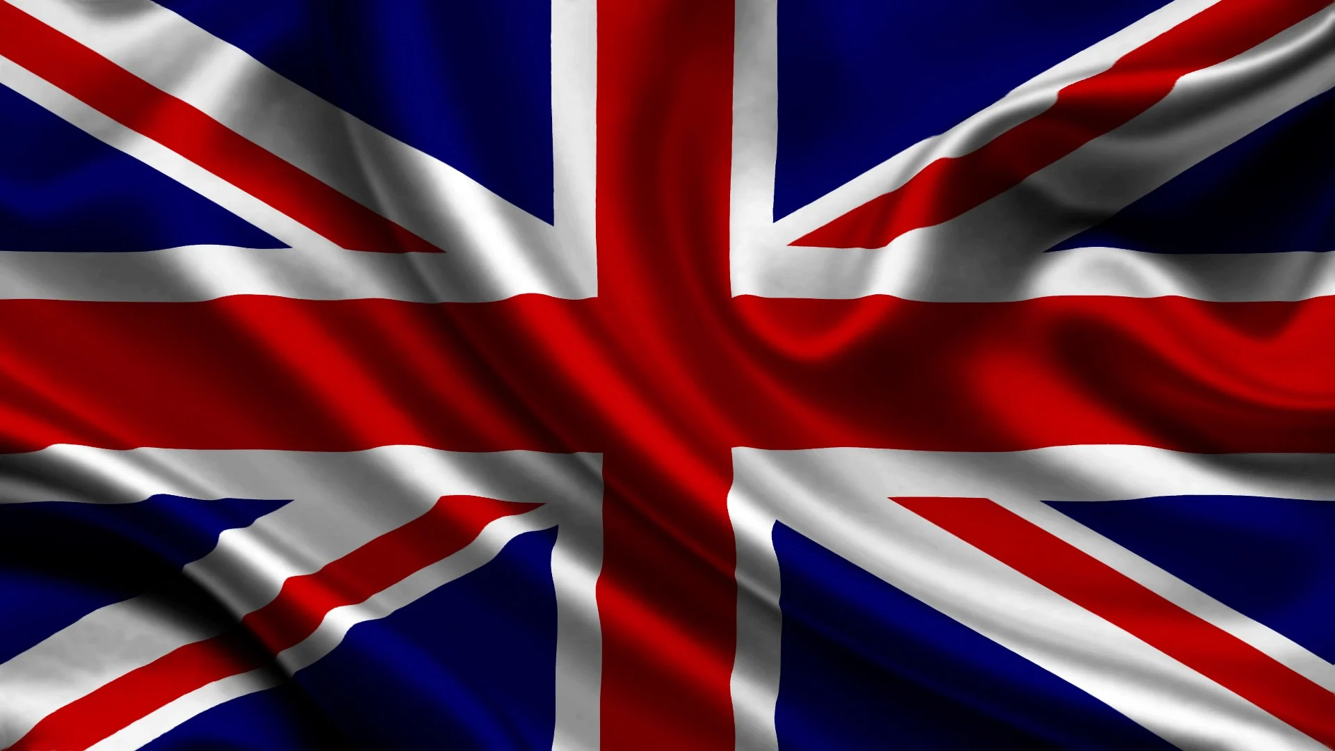 Flag: The Union Jack, The United Kingdom of Great Britain and Northern Ireland. 1920x1080 Full HD Background.