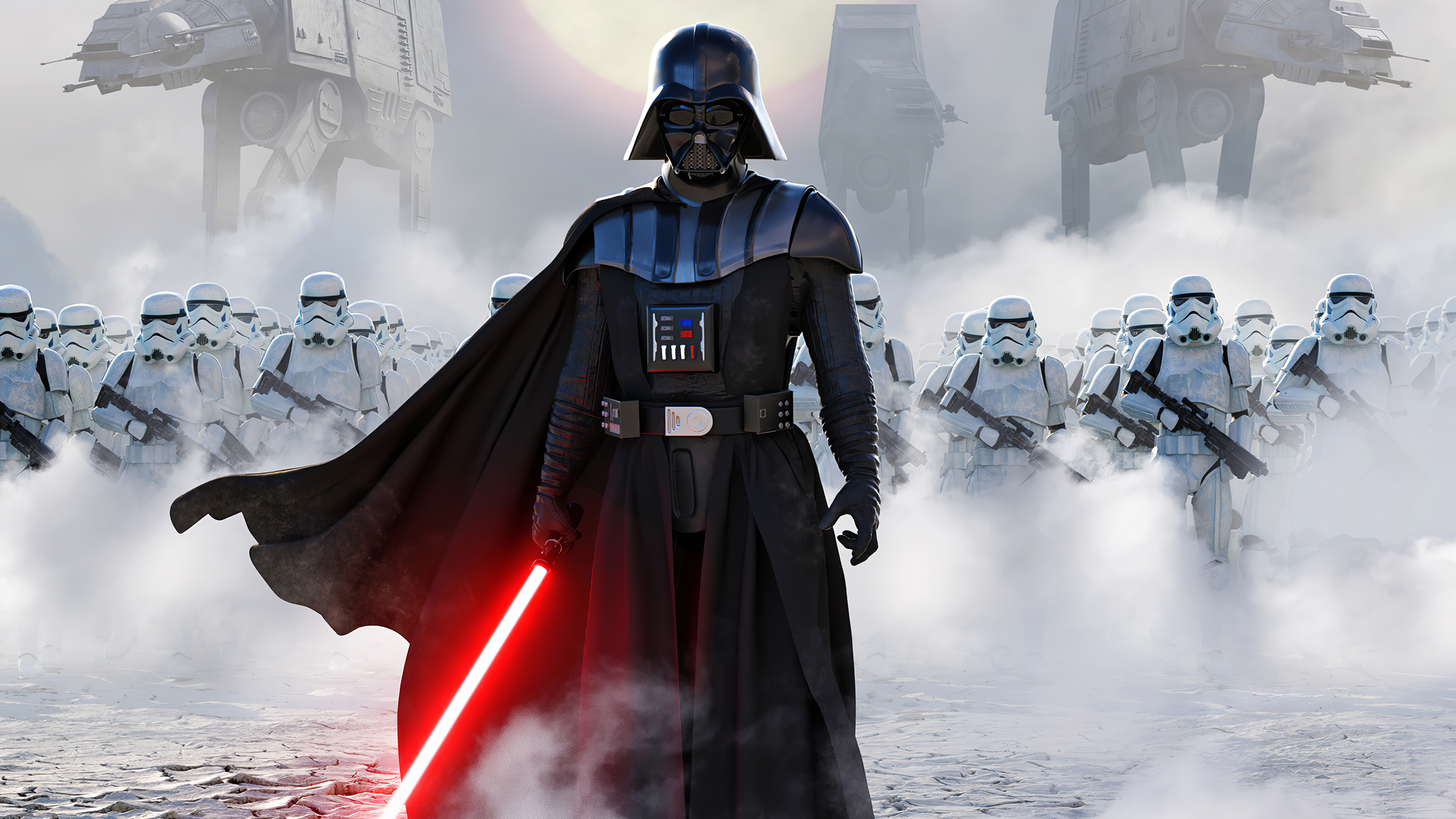 Sith: Darth Vader, Lightsaber, Dark Lord, Stormtrooper. 3840x2160 4K Background.