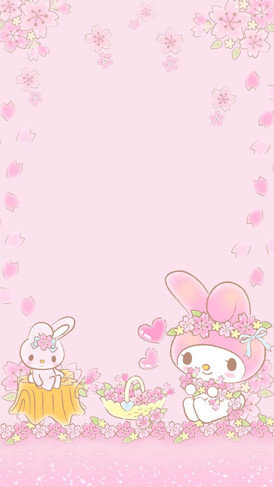 Hello Kitty: Has a best friend named My Melody who is depicted as a pink anthropomorphic rabbit. 1080x1920 Full HD Background.