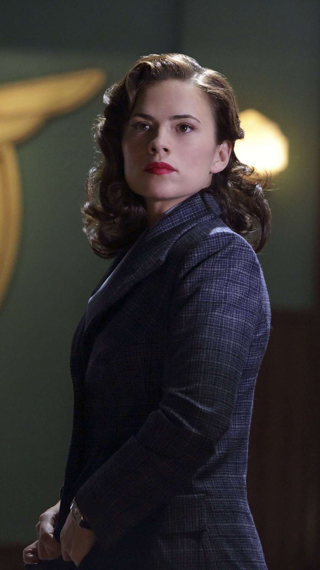 Hayley Atwell: TV Show, British actress who portrayed Agent Peggy Carter in the Marvel Cinematic Universe. 1080x1920 Full HD Wallpaper.