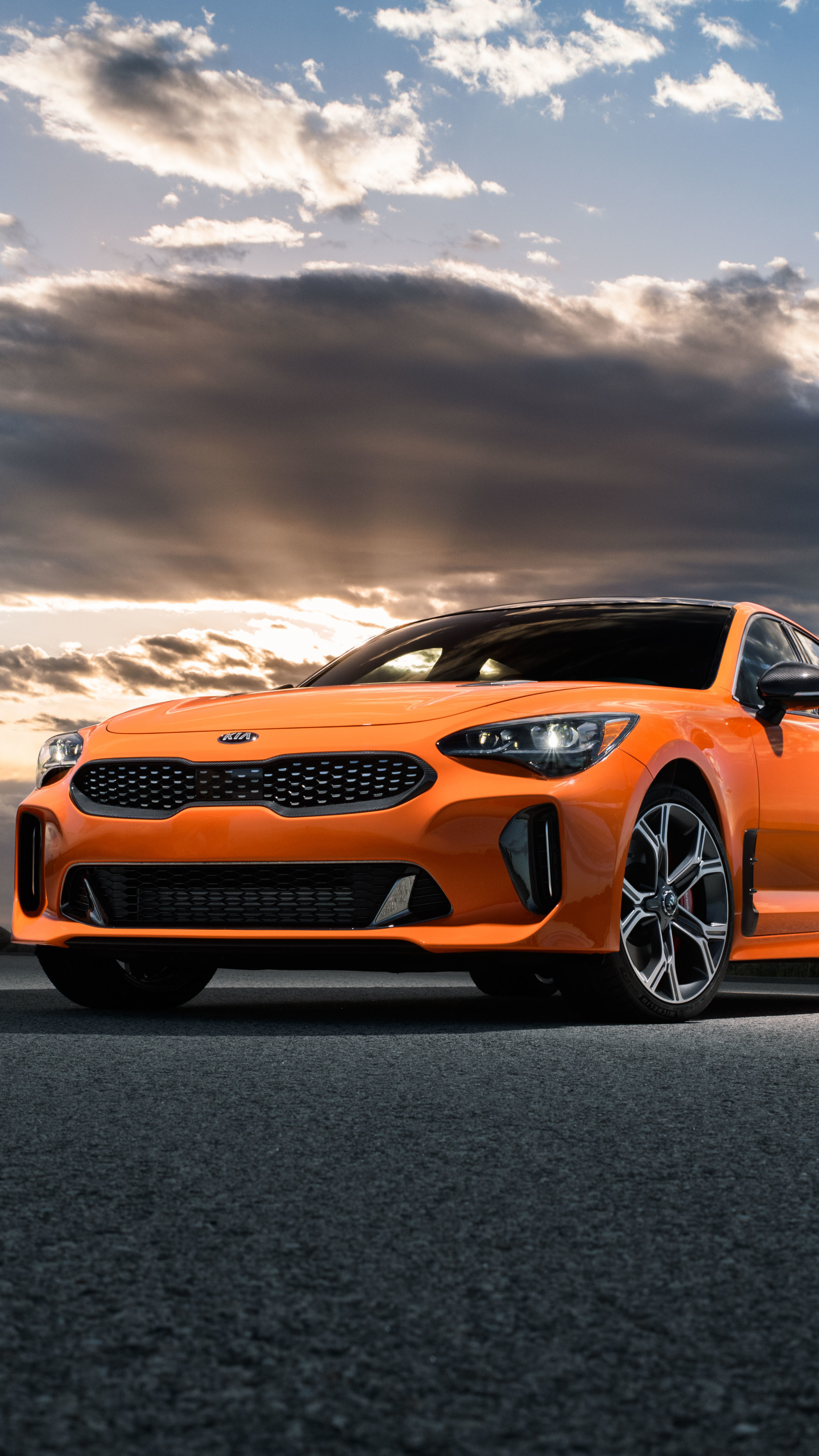 Kia Stinger, GTS model, Front view, High-definition, 2160x3840 4K Phone