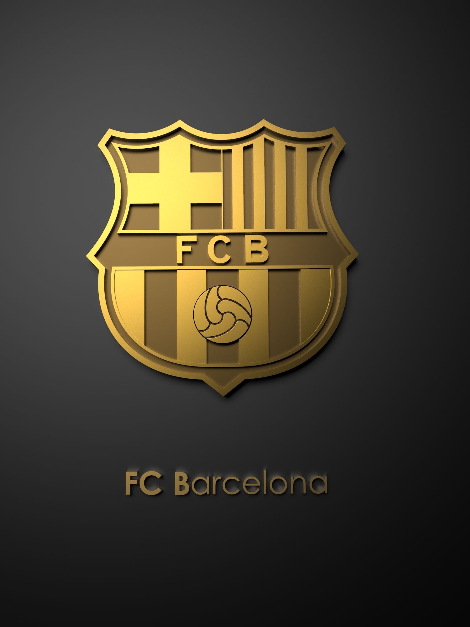 FC Barcelona, Metallic logo, Sports design, Autodesk online gallery, 1500x2000 HD Phone