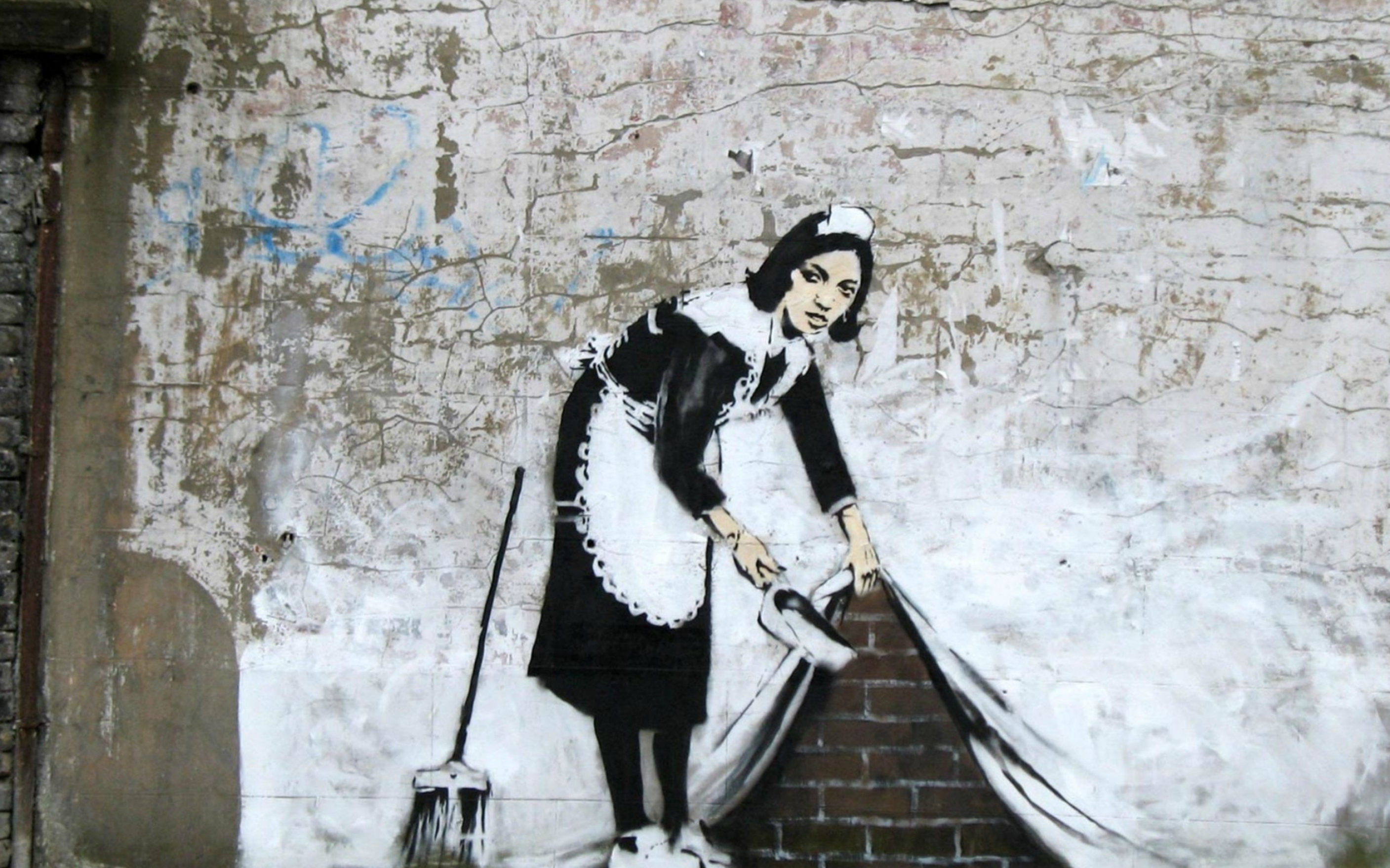 Banksy: England-based street artist, political activist, Identity remain unconfirmed. 2820x1760 HD Background.