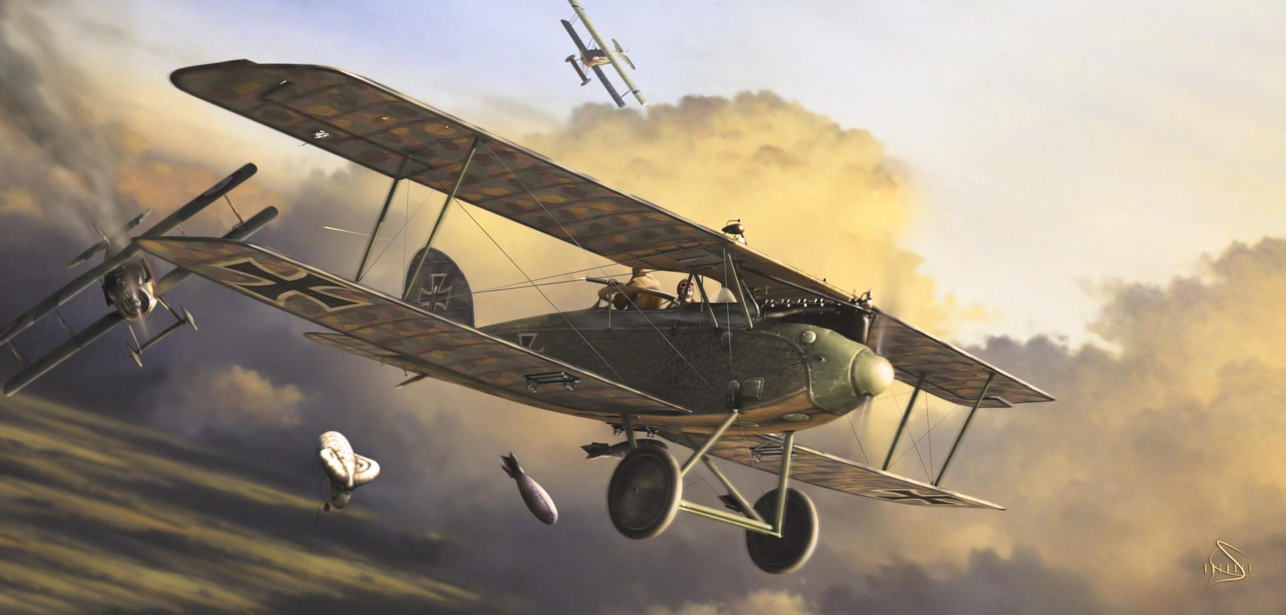 Biplane, WW1 Airplane, Top Free Backgrounds, 2500x1200 Dual Screen Desktop
