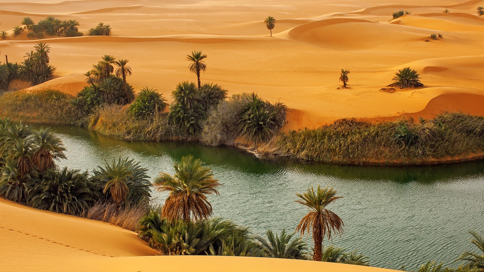 Libya Travels, Umm Al Maa oasis, Ubari Lakes, Natural wonders, 1920x1080 Full HD Desktop