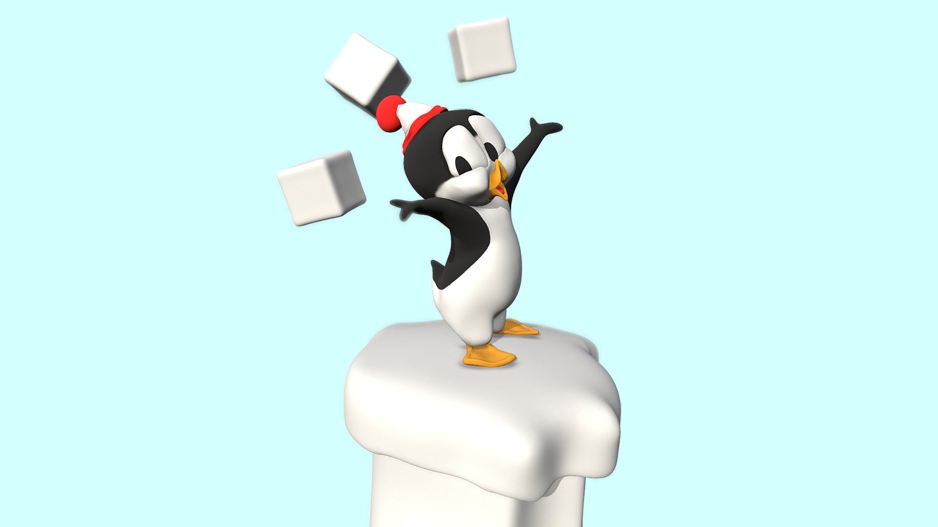 Chilly Willy, Download free 3D model, Cartoon character, Protocept, 1920x1080 Full HD Desktop