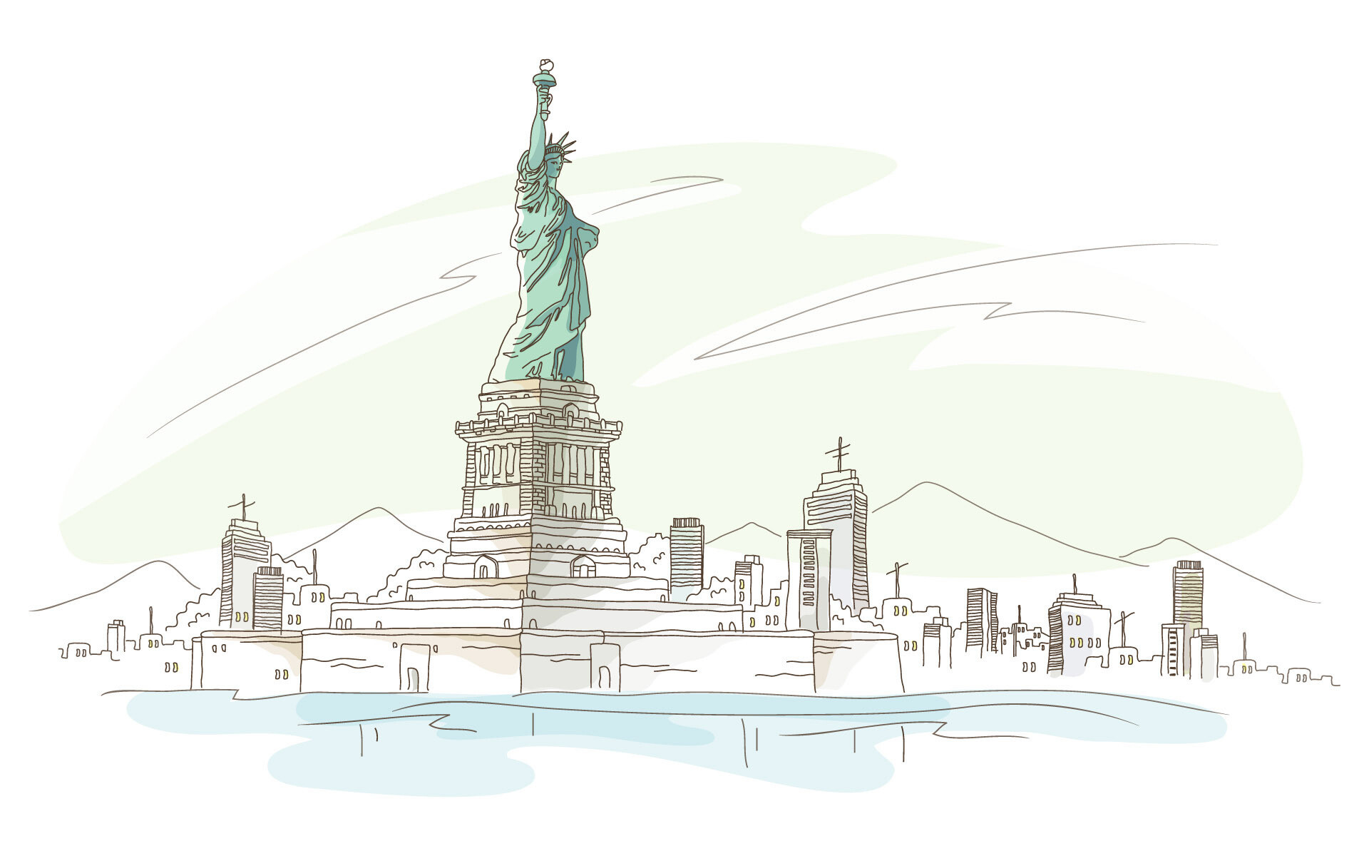 Statue of Liberty, Iconic landmark, New York City, Travel destination, 1920x1200 HD Desktop