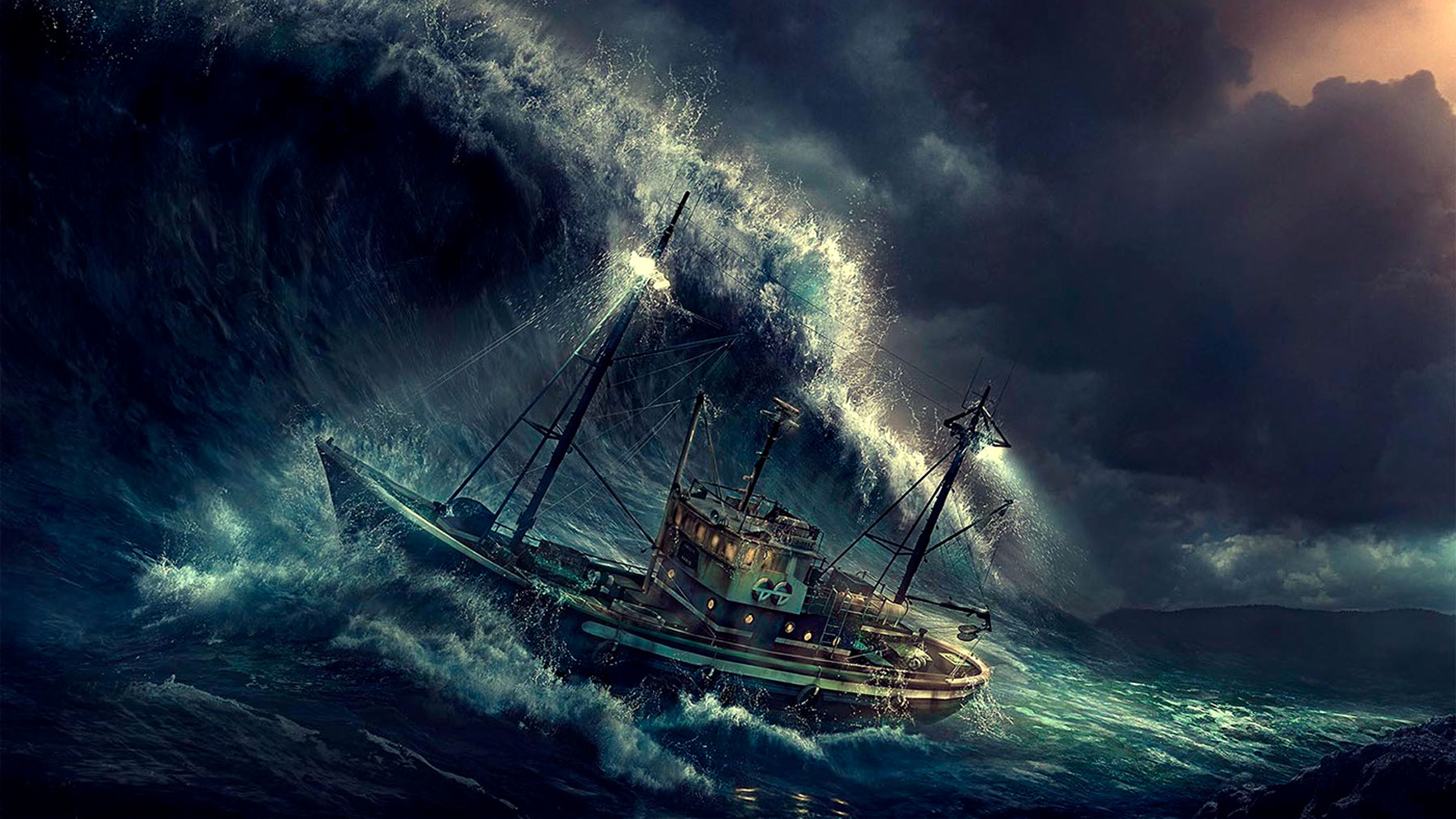 The Perfect Storm movie, Powerful ocean waves, Emotional storytelling, Real-life events, 1920x1080 Full HD Desktop