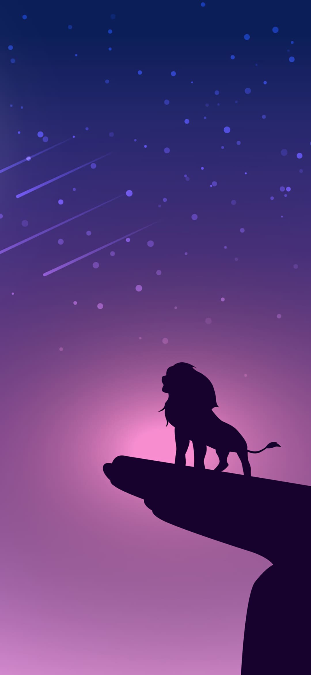 Lion: Minimalistic, Art, Illustration, Predator. 1080x2340 HD Wallpaper.
