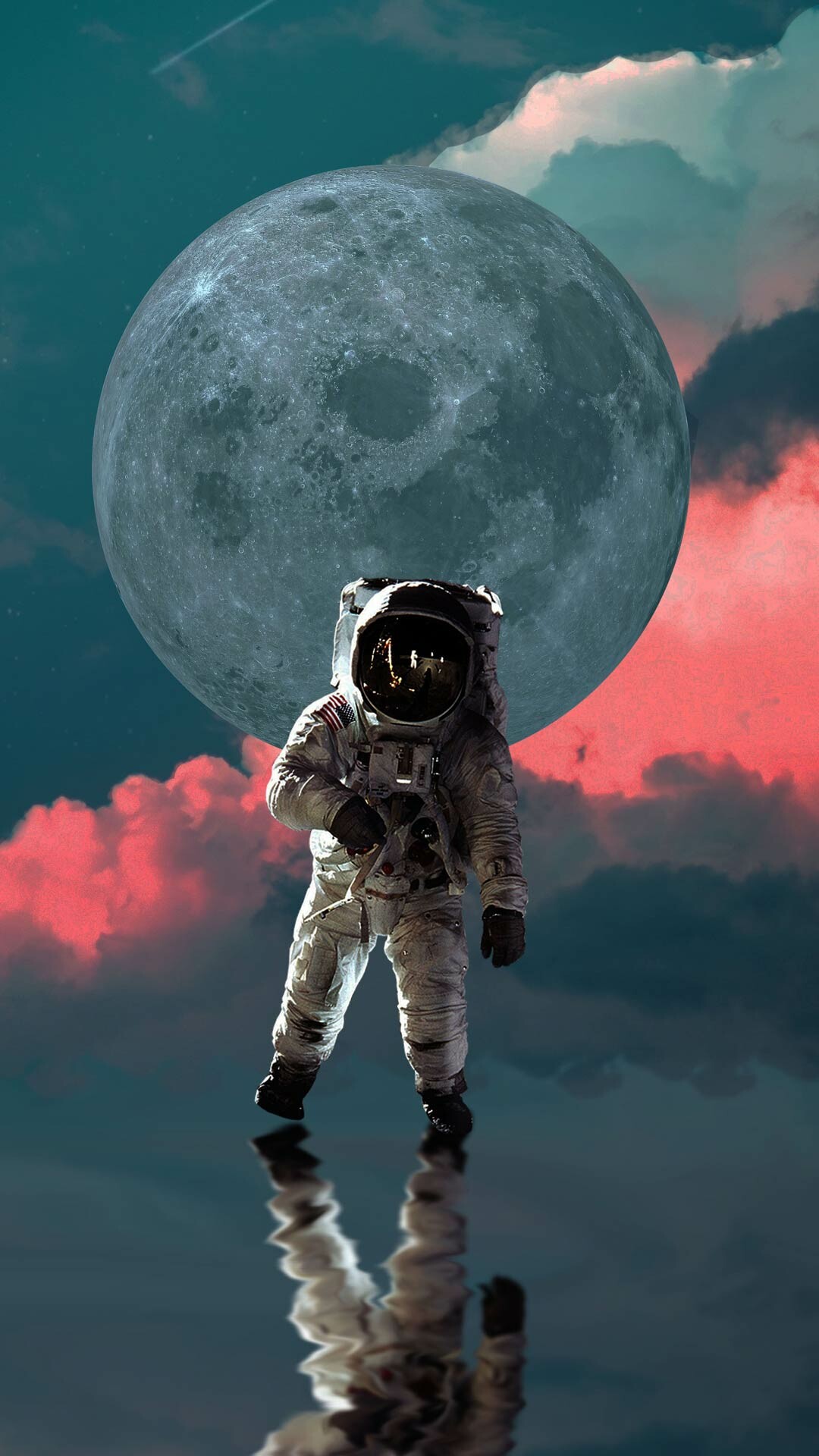 Astronaut: Spacesuit, Person trained to pilot a spacecraft, Moon. 1080x1920 Full HD Background.