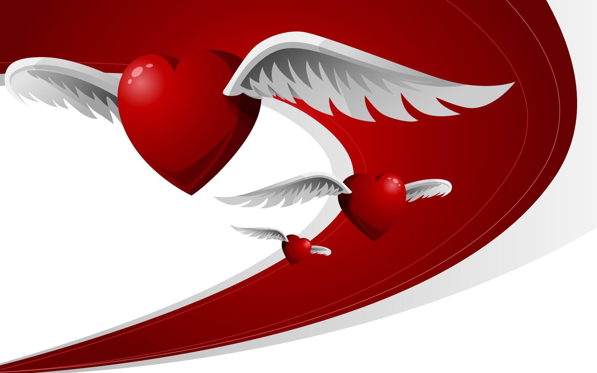 Love heart, Flying angel wings, Desktop background, 1920x1200 HD Desktop