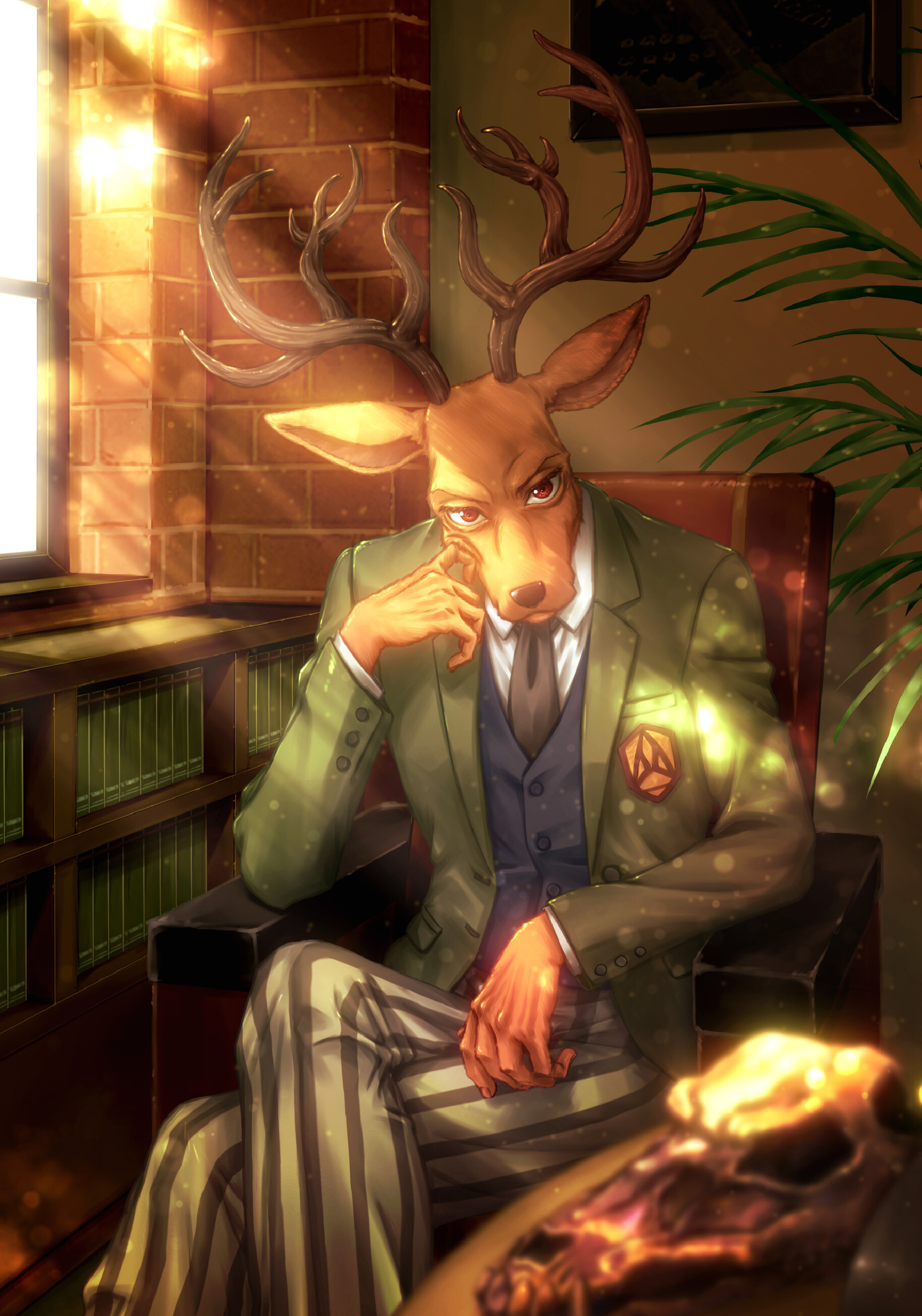 BEASTARS: Anime character, Deer, The boss of the Shishigumi. 1830x2610 HD Wallpaper.