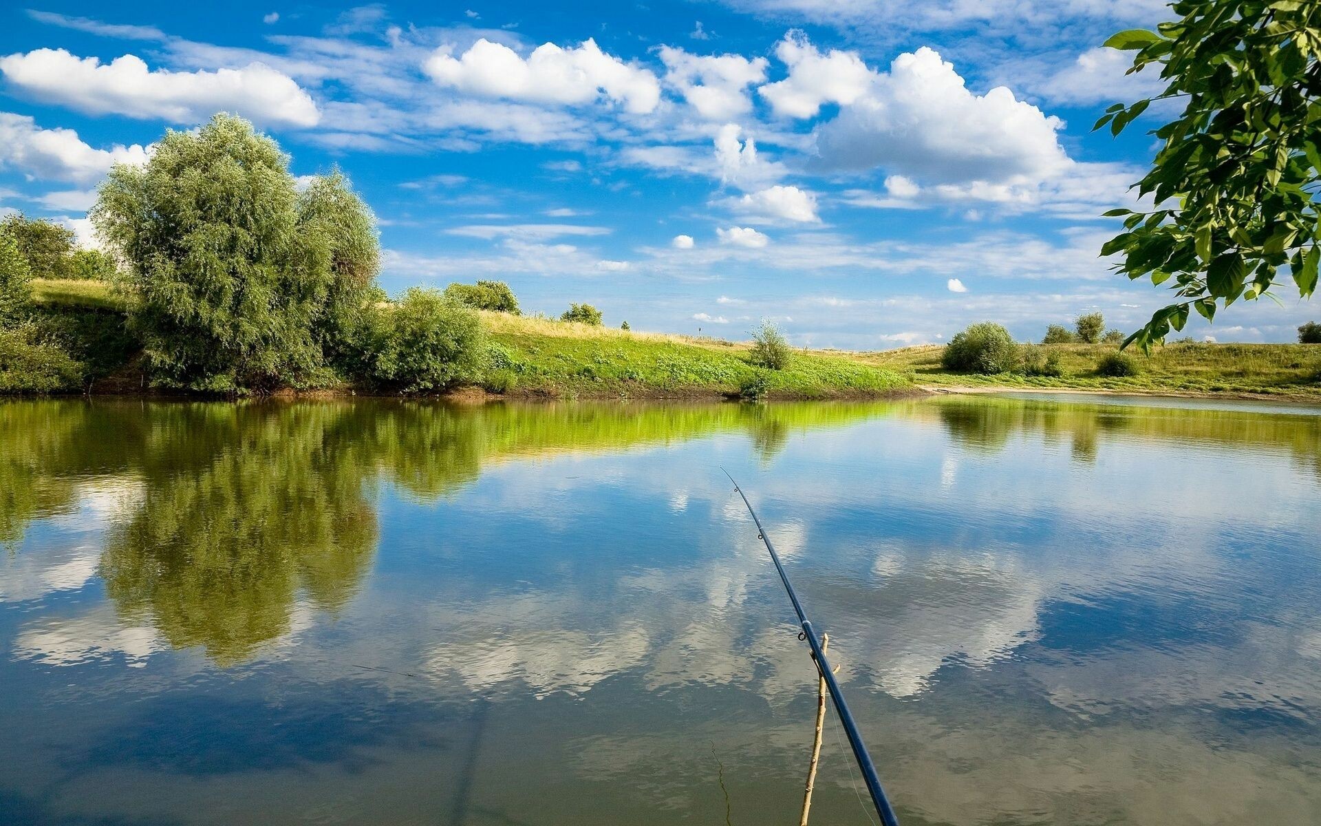 Lake fishing beauty, Captivating waters, Peaceful nature, Angler's delight, 1920x1200 HD Desktop