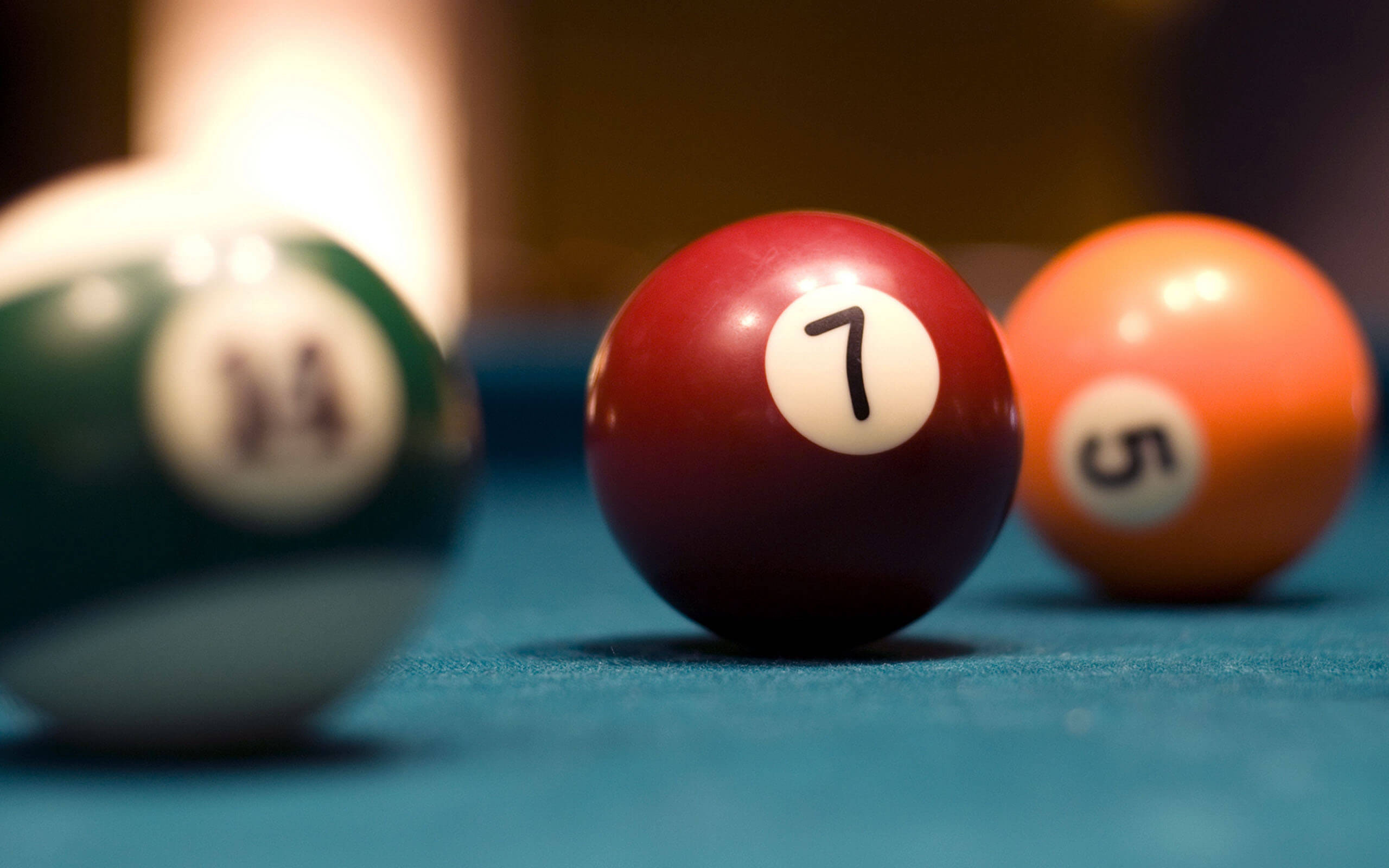 Billiards: Small but hard and numbered balls, Used in carom style, pool and snooker, Cue sports. 2560x1600 HD Wallpaper.