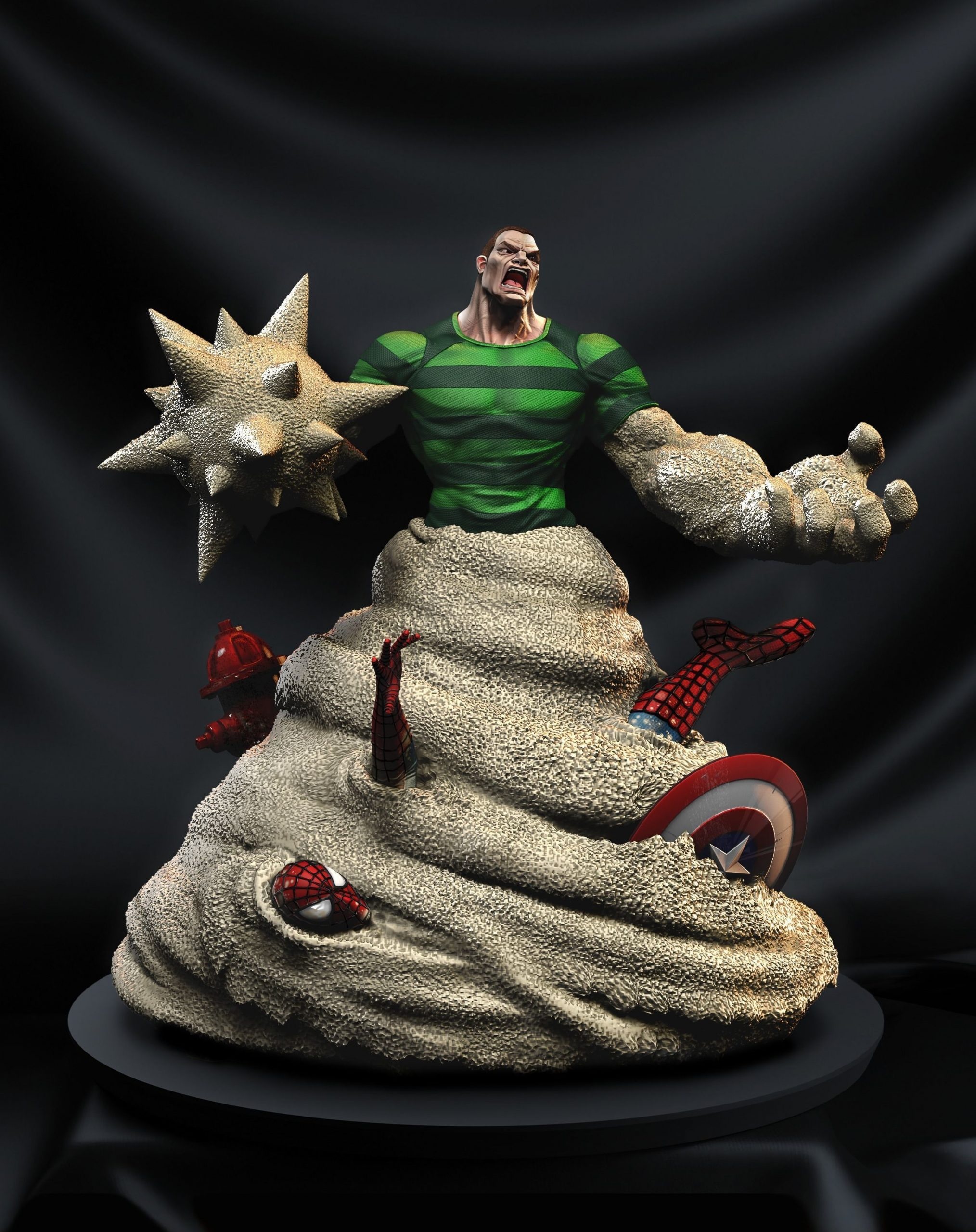 Sandman from Spiderman, 3D printed file, SpecialSTL creation, Stunning details, 2030x2560 HD Phone