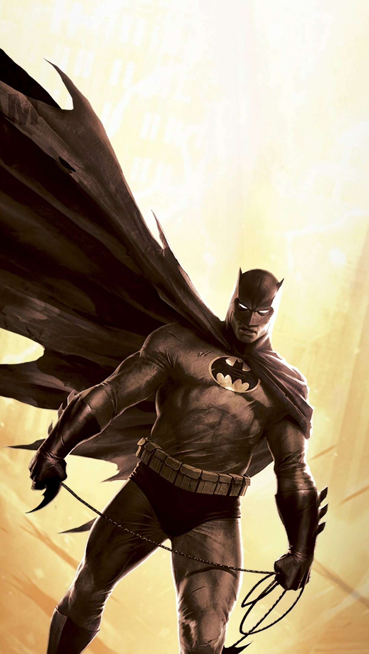 DC: Batman, a tortured, brooding vigilante dressed as a bat who fights against evil. 1220x2160 HD Background.
