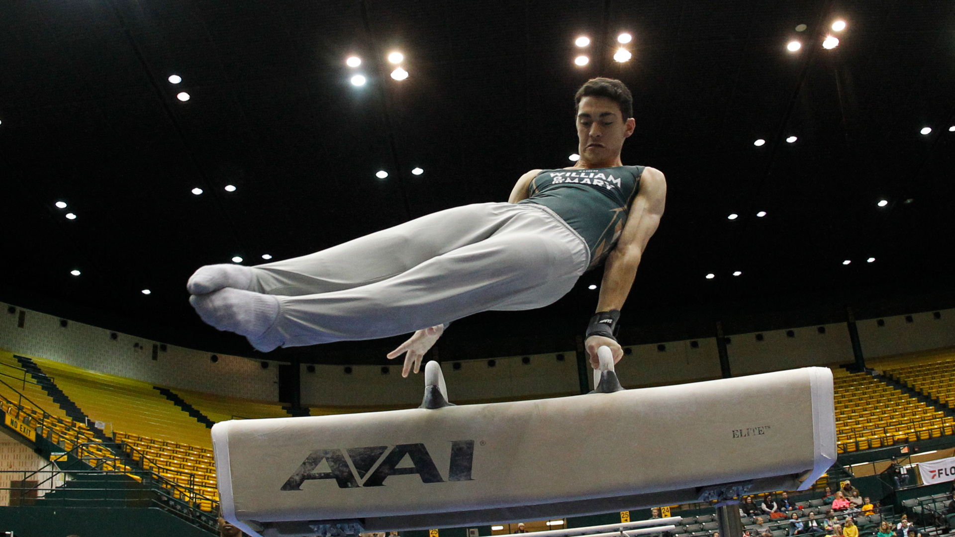 Pommel Horse (Gymnastics): Christian Gulotta, Individual qualifier on floor and pommel horse at the NCAA Championships. 1920x1080 Full HD Background.