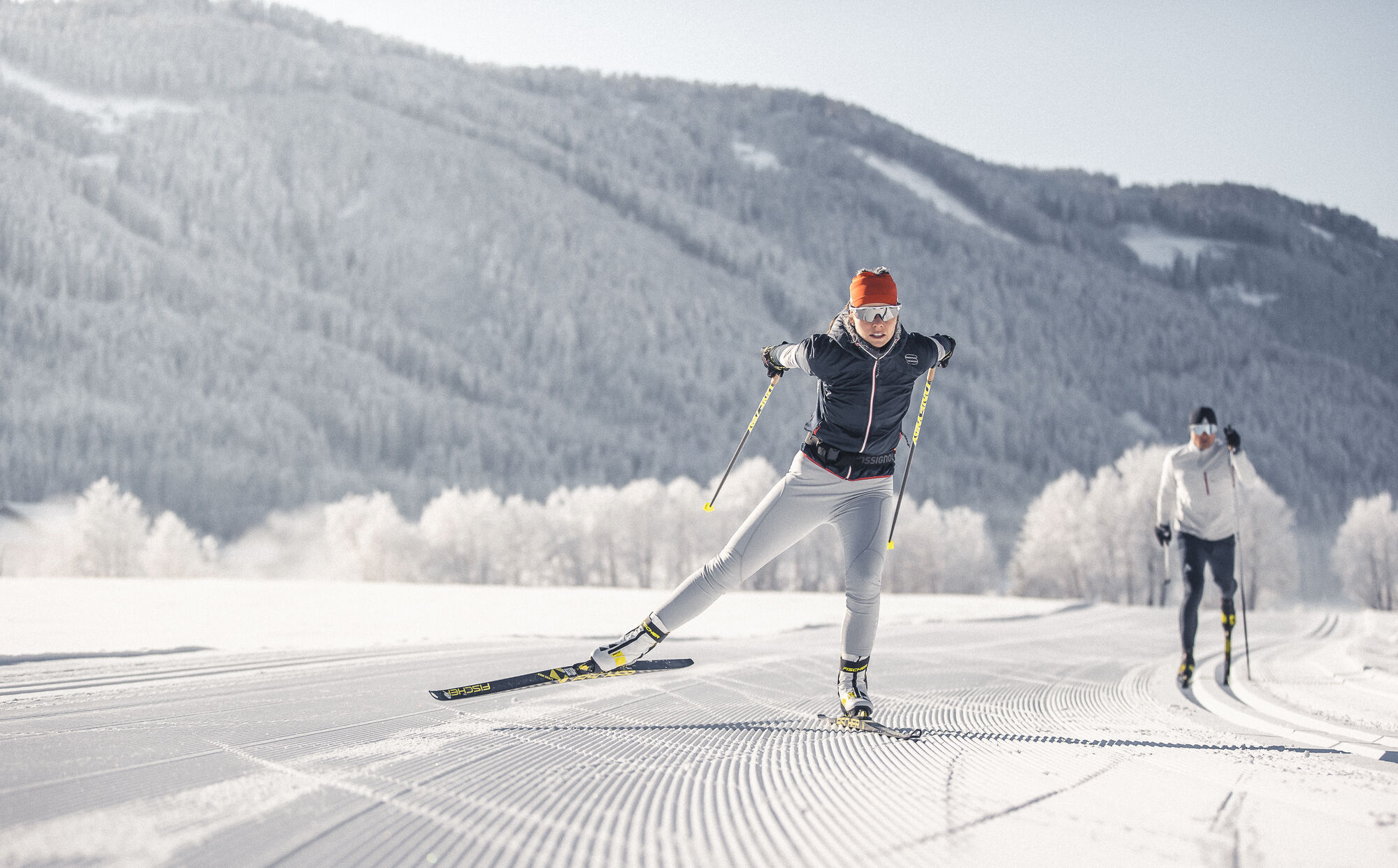 Ski de fond Dolomiti Nordicski, Winter sports, Nordic skiing, Alpine region, 2000x1250 HD Desktop