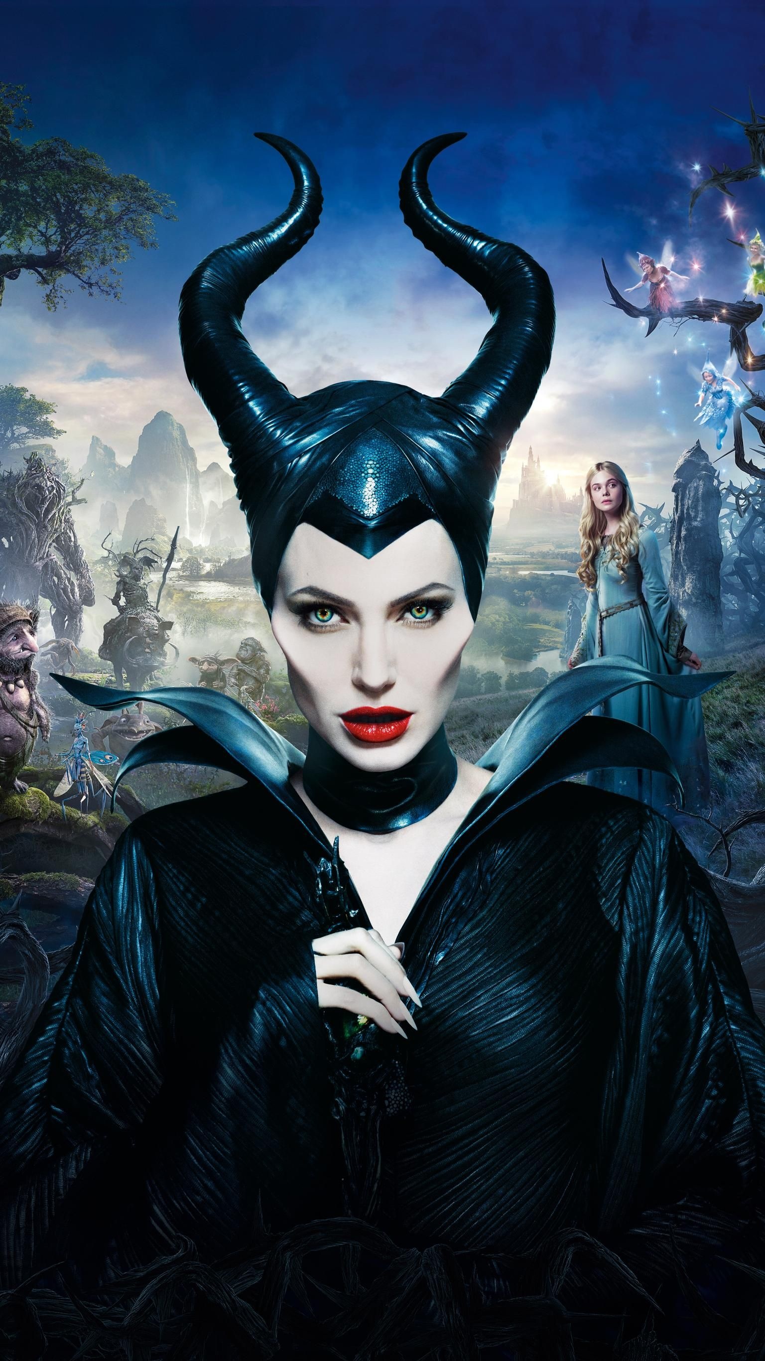 Maleficent 2014 phone wallpaper, Dark fantasy, Must-watch film, Stunning art, 1540x2740 HD Phone