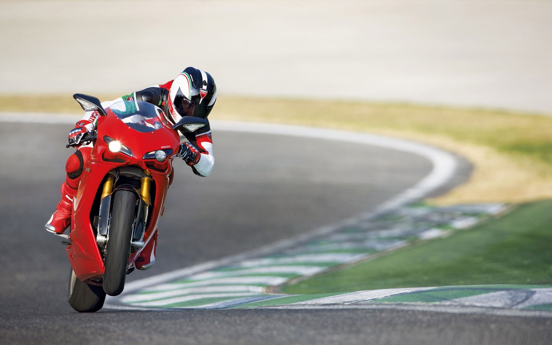 Motorcycle Racing: Ducati Racing Team, 2020 Ducati Panigale V2, Motorcyclist. 1920x1200 HD Wallpaper.