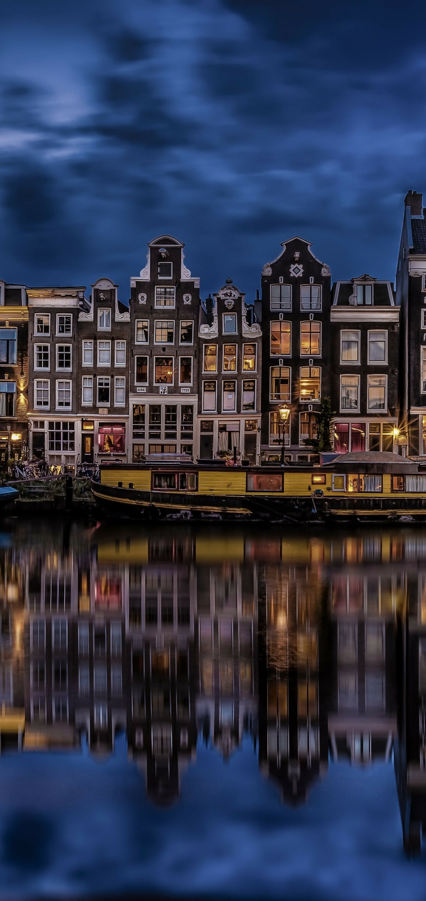 Netherlands: Holland, Amsterdam, founded at the mouth of the Amstel River. 1440x3040 HD Background.