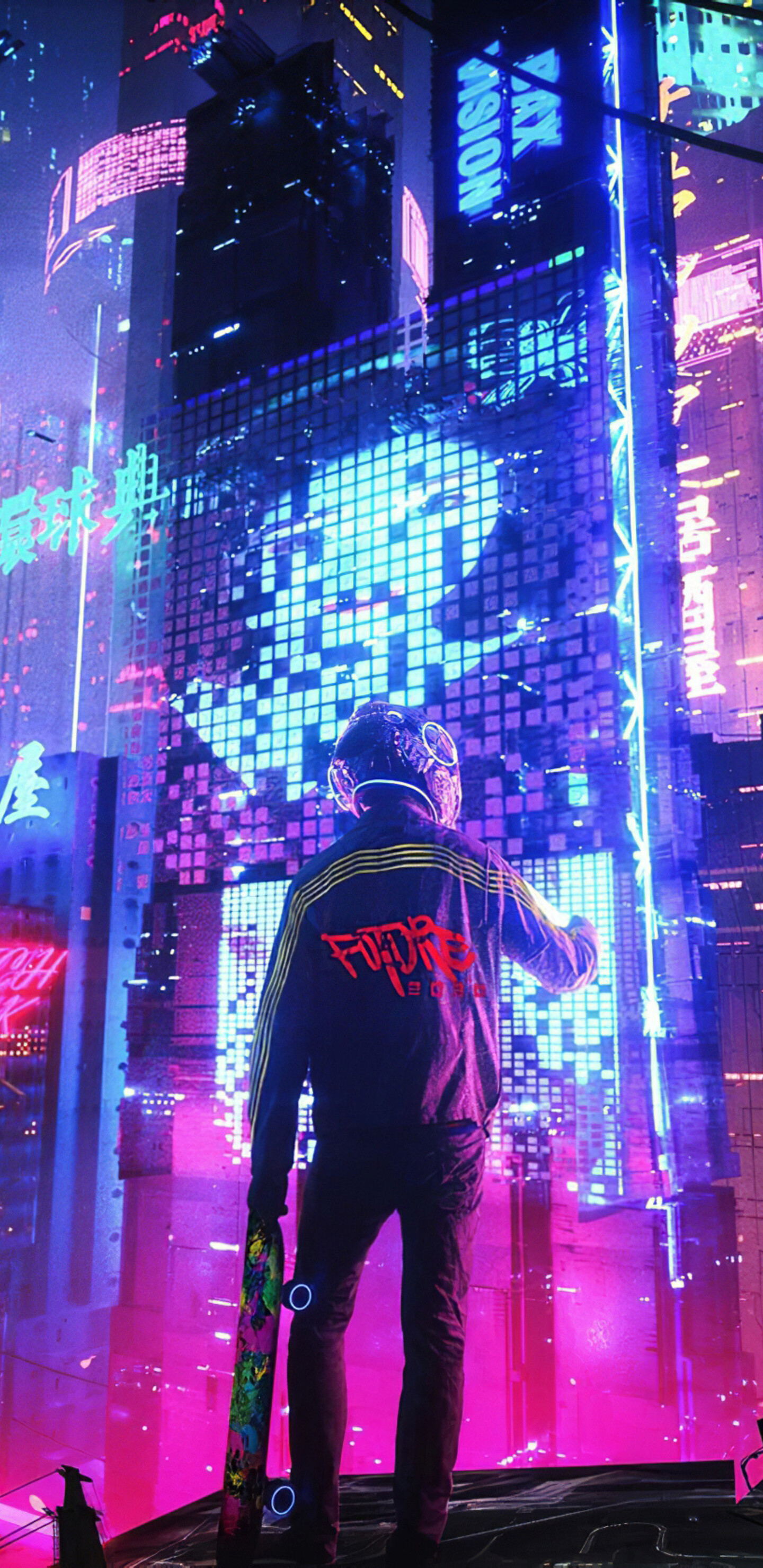 Neon: Neon City, Cyberpunk, Creates an intense, vibrant look. 1440x2960 HD Background.