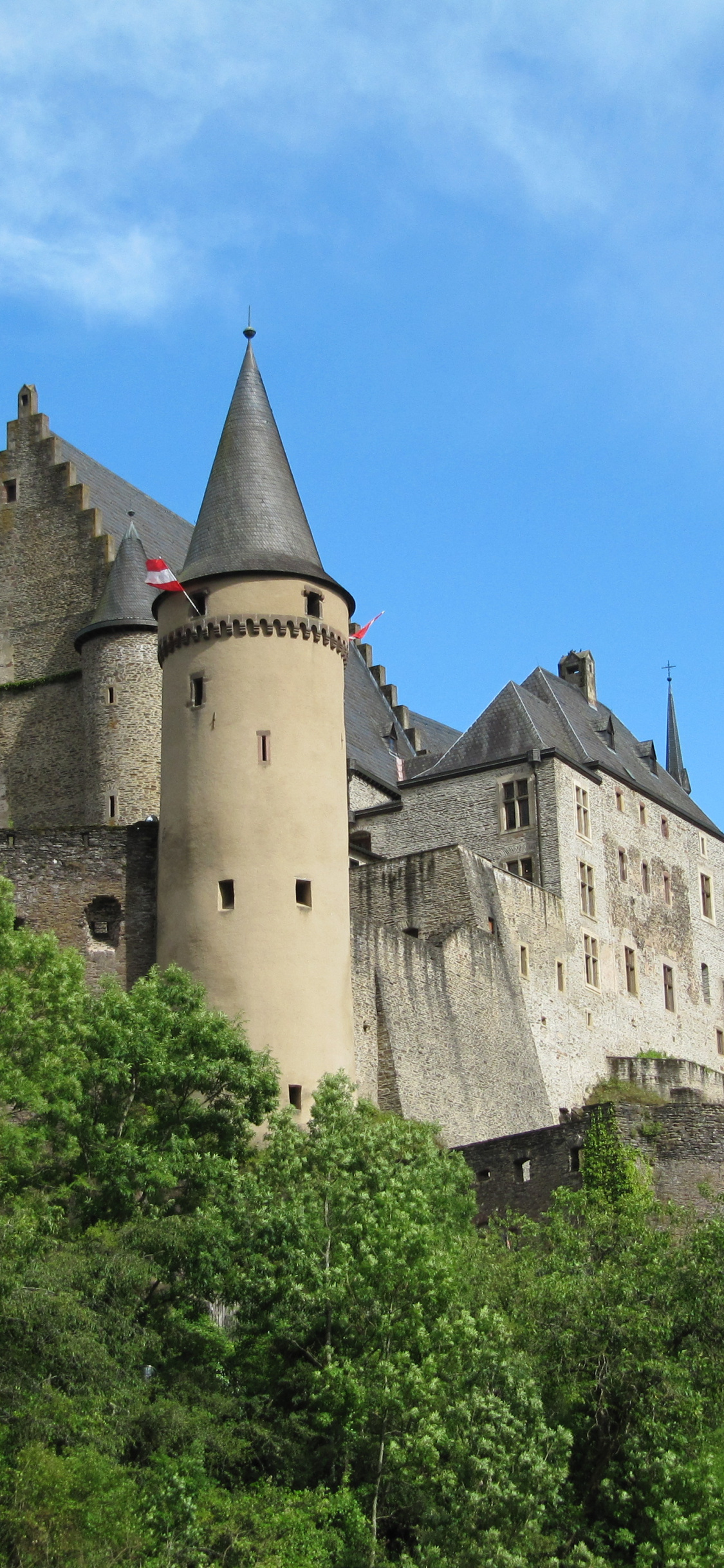 Luxembourg Castle, Vianden Castle, Europe Rocks, High Resolution, 1130x2440 HD Phone