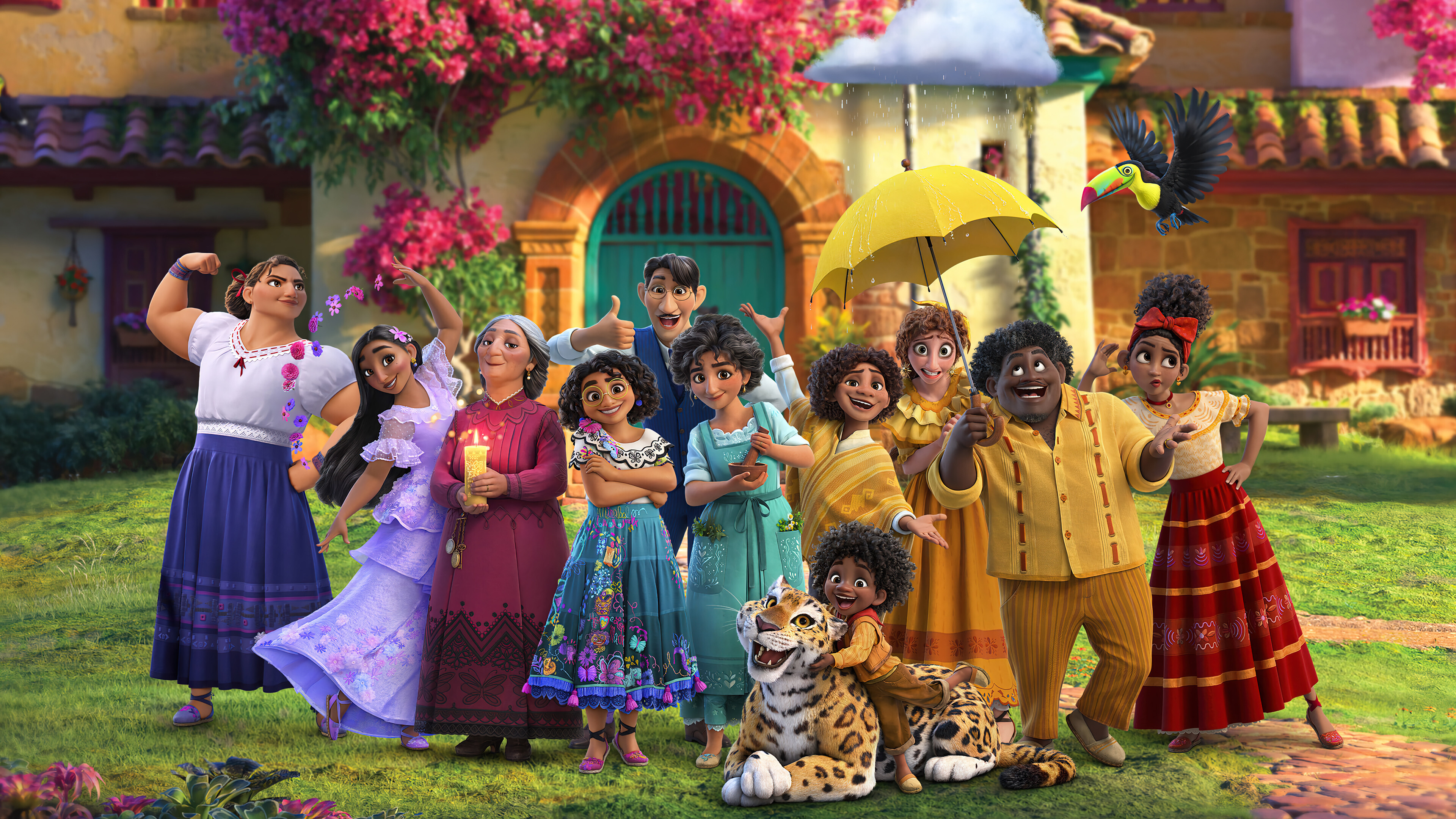 Encanto: A multigenerational Colombian family, Disney movie, Characters. 3840x2160 4K Wallpaper.