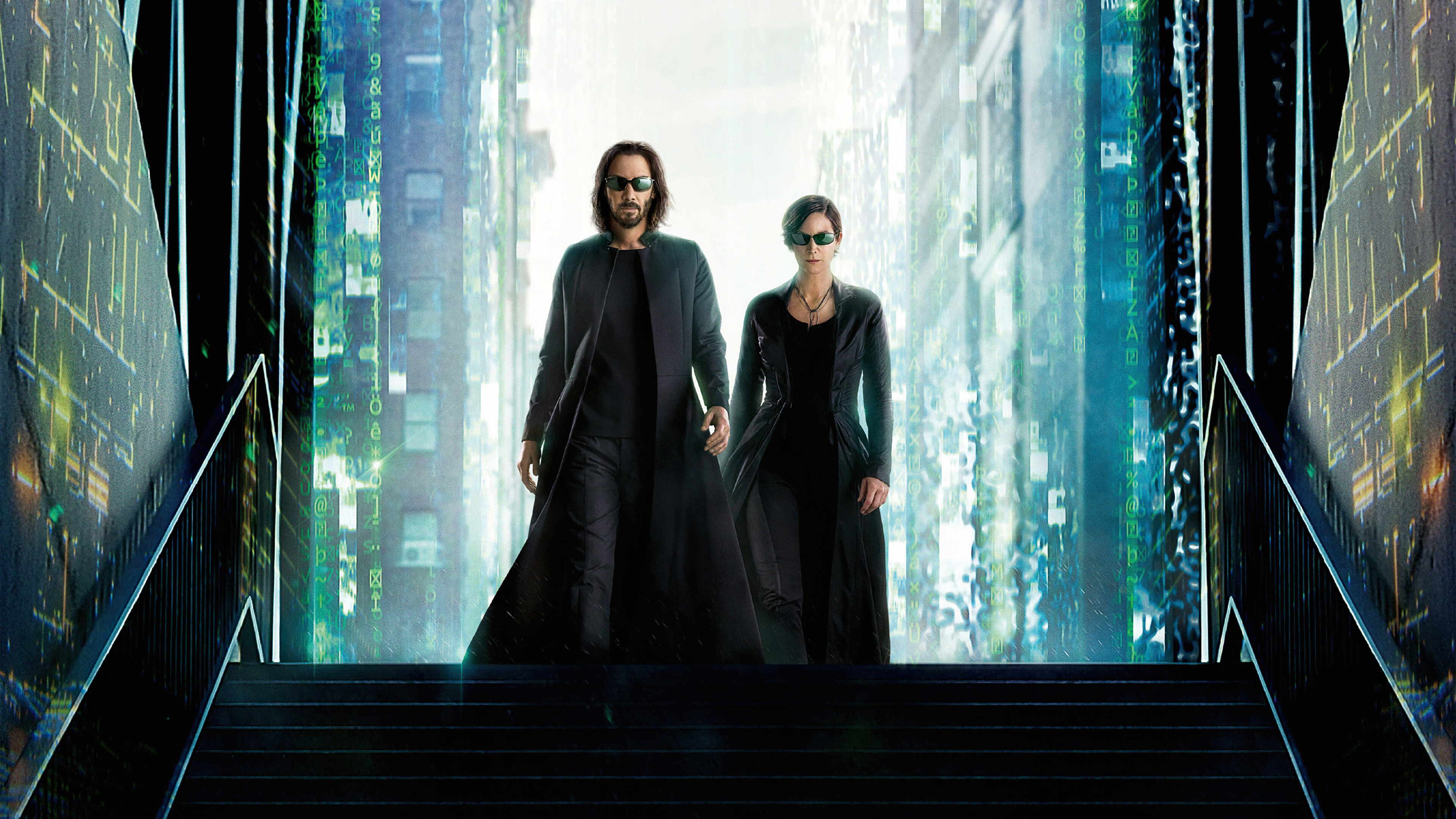 The Matrix Resurrections: Science fiction action film produced, co-written, and directed by Lana Wachowski. 3840x2160 4K Background.