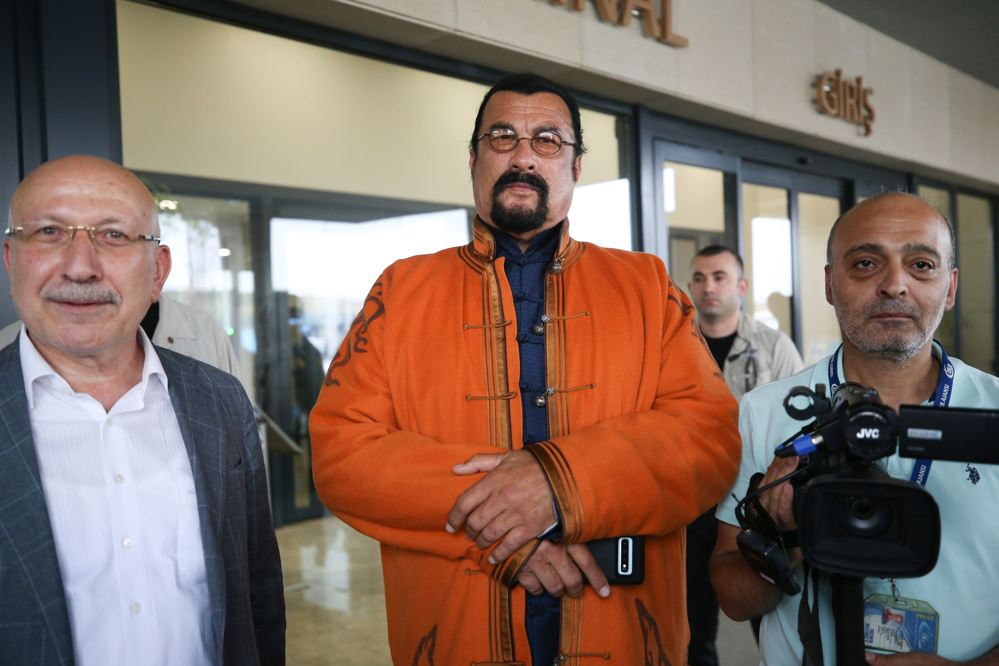 Steven Seagal: An American actor, screenwriter and martial artist, A 7th-dan black belt in aikido, Istanbul Airport, 2019. 3200x2140 HD Background.