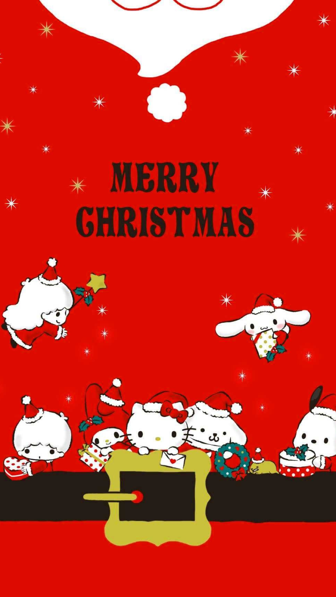 Hello Kitty Christmas, Festive wallpaper, Cute kitty, Holiday spirit, 1080x1920 Full HD Handy