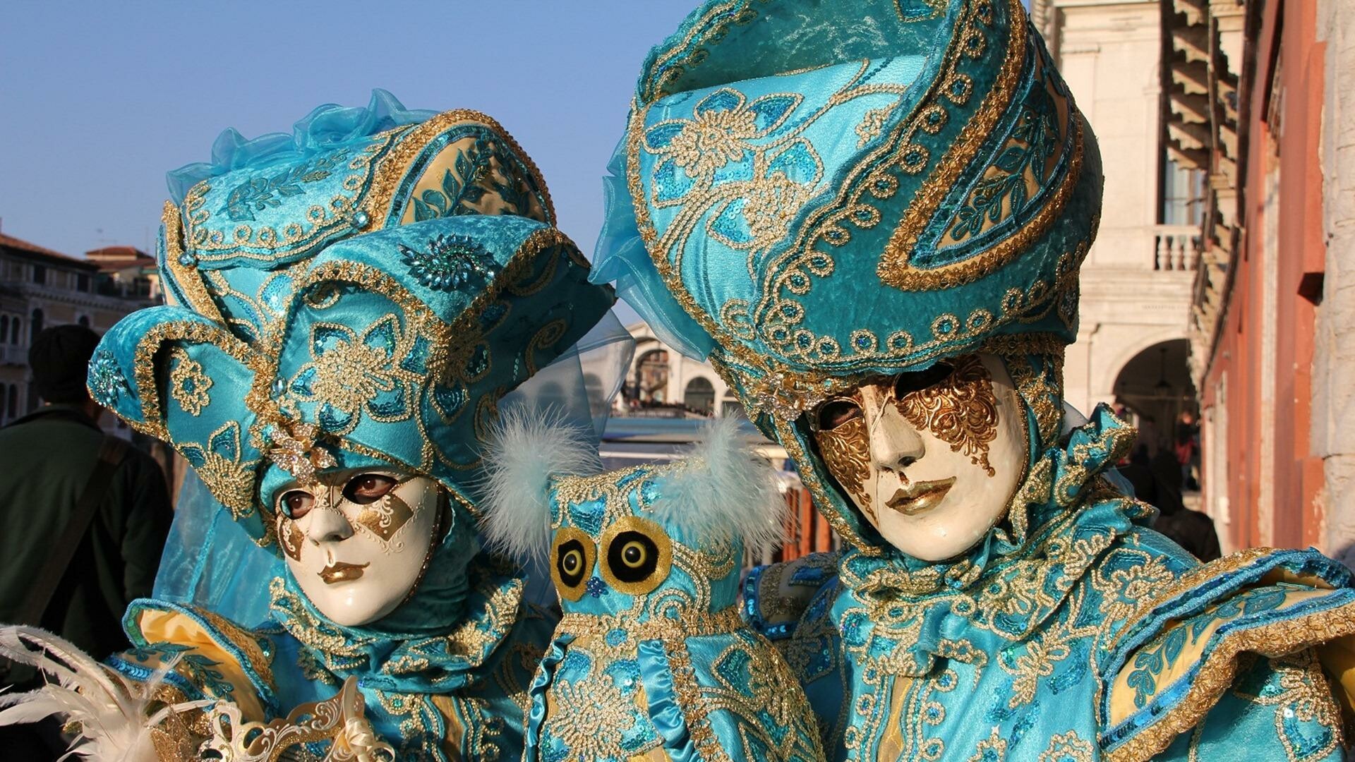 Carnival: An annual pre-Lenten celebration, Elaborate costumes and masks. 1920x1080 Full HD Wallpaper.