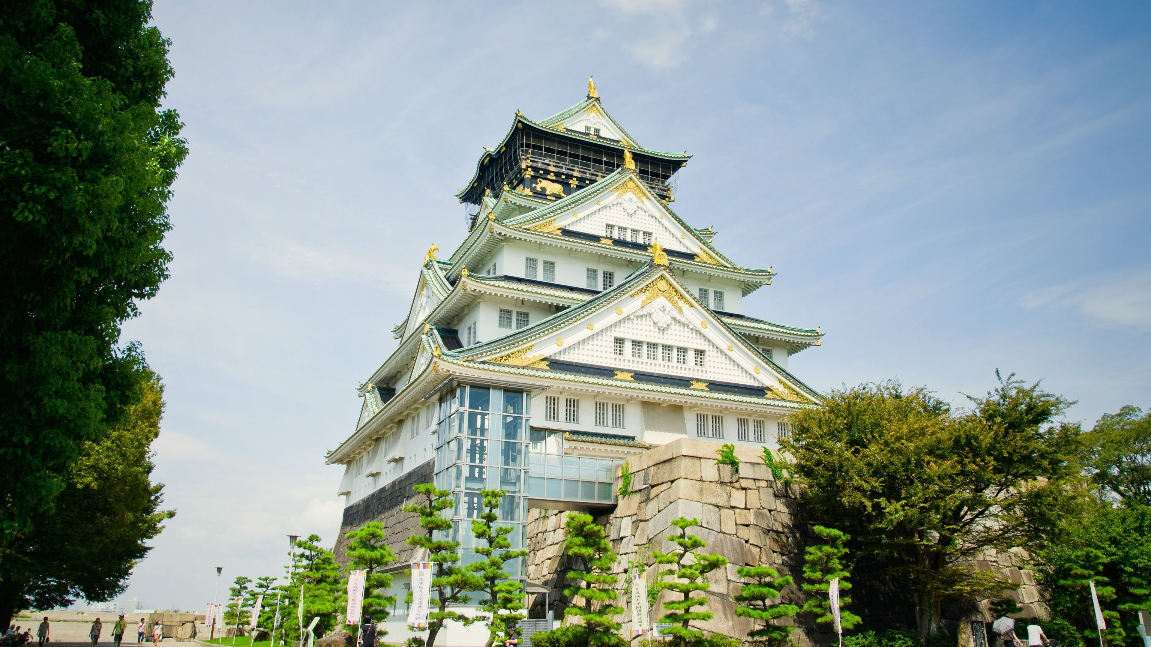 Osaka Castle, Travels, Zen temple, Serene atmosphere, 3840x2160 4K Desktop
