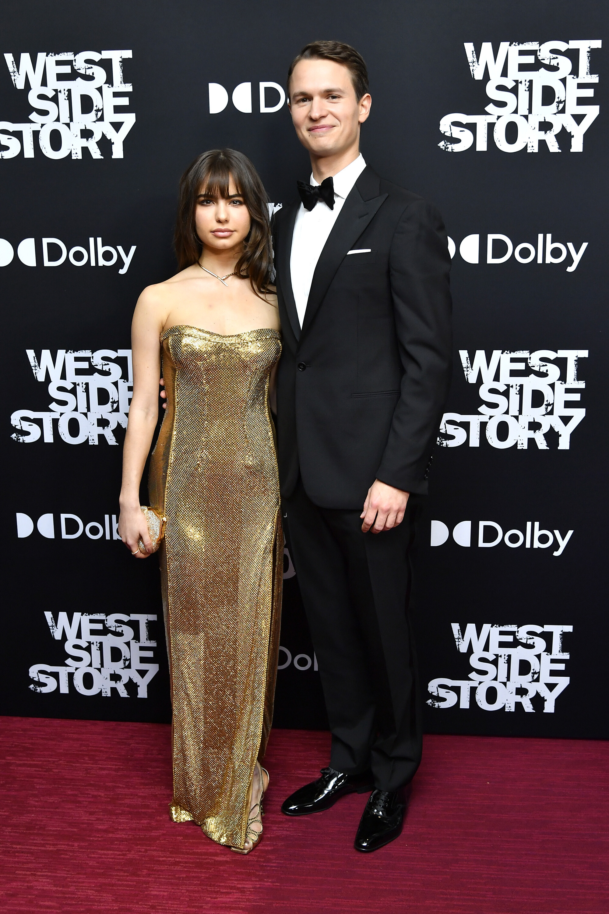 West Side Story (2021): Ansel Elgort and Violetta Komyshan, Red carpet, Musical. 2000x3000 HD Background.