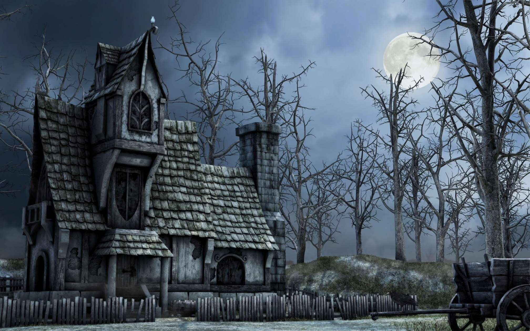 Haunted Mansion, Old abandoned house, Dark mystery, 2020x1260 HD Desktop