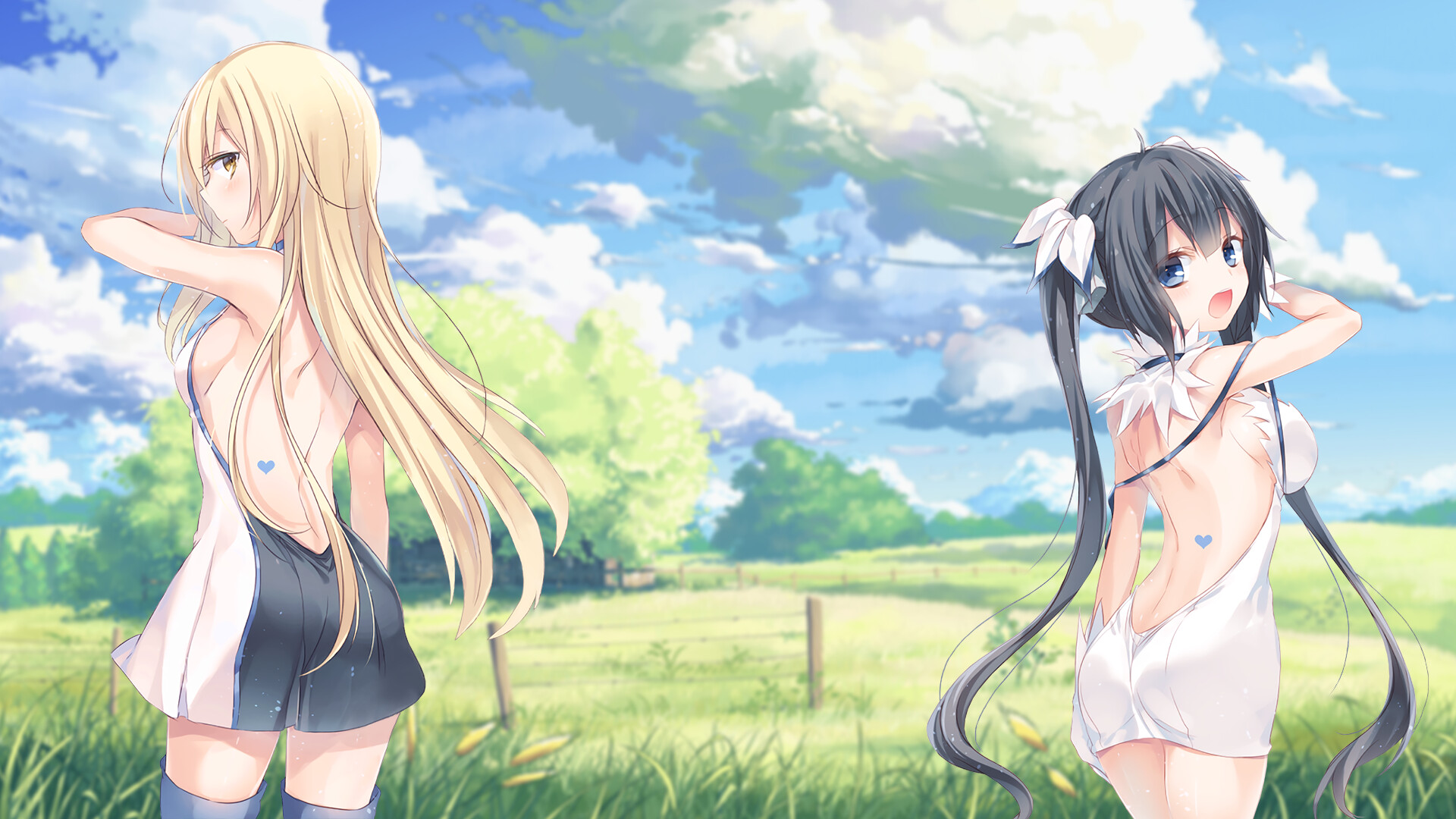 Is It Wrong to Try to Pick Up Girls in a Dungeon?: Ais Wallenstein, Hestia, Manga. 1920x1080 Full HD Background.