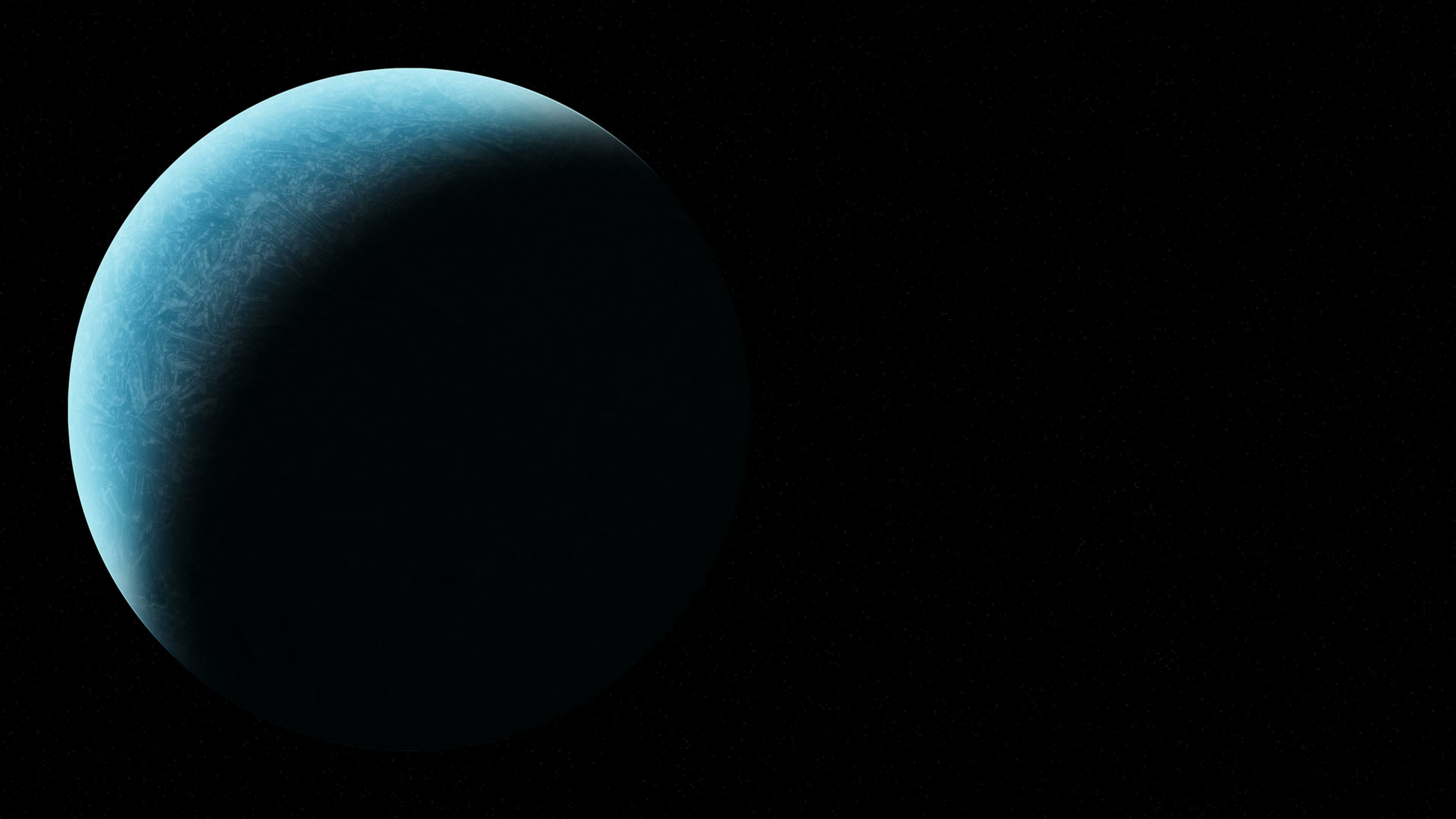 Uranus: The planet is named after Greek sky deity, who in Greek mythology is the father of Cronus and a grandfather of Zeus. 3840x2160 4K Background.