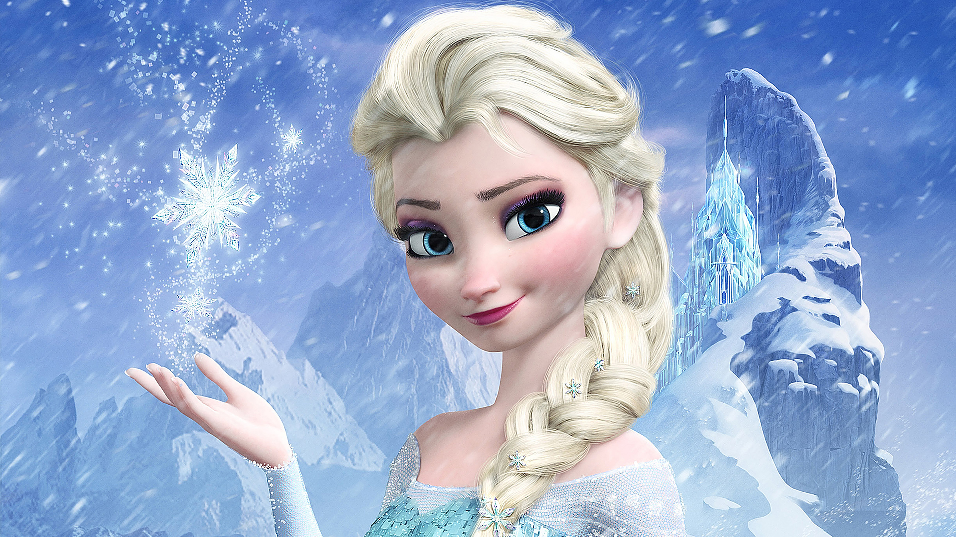Elsa frozen queen, Disney art, Animation, Film, 3840x2160 4K Desktop