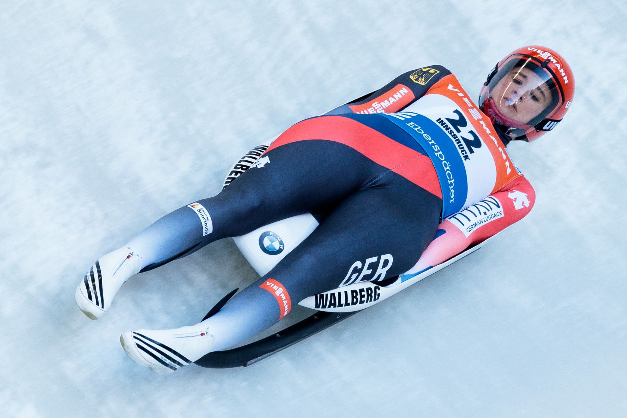Luge: Natalie Geisenberger, A German luger, A nine-time World champion and six-time Olympic champion. 2050x1370 HD Background.