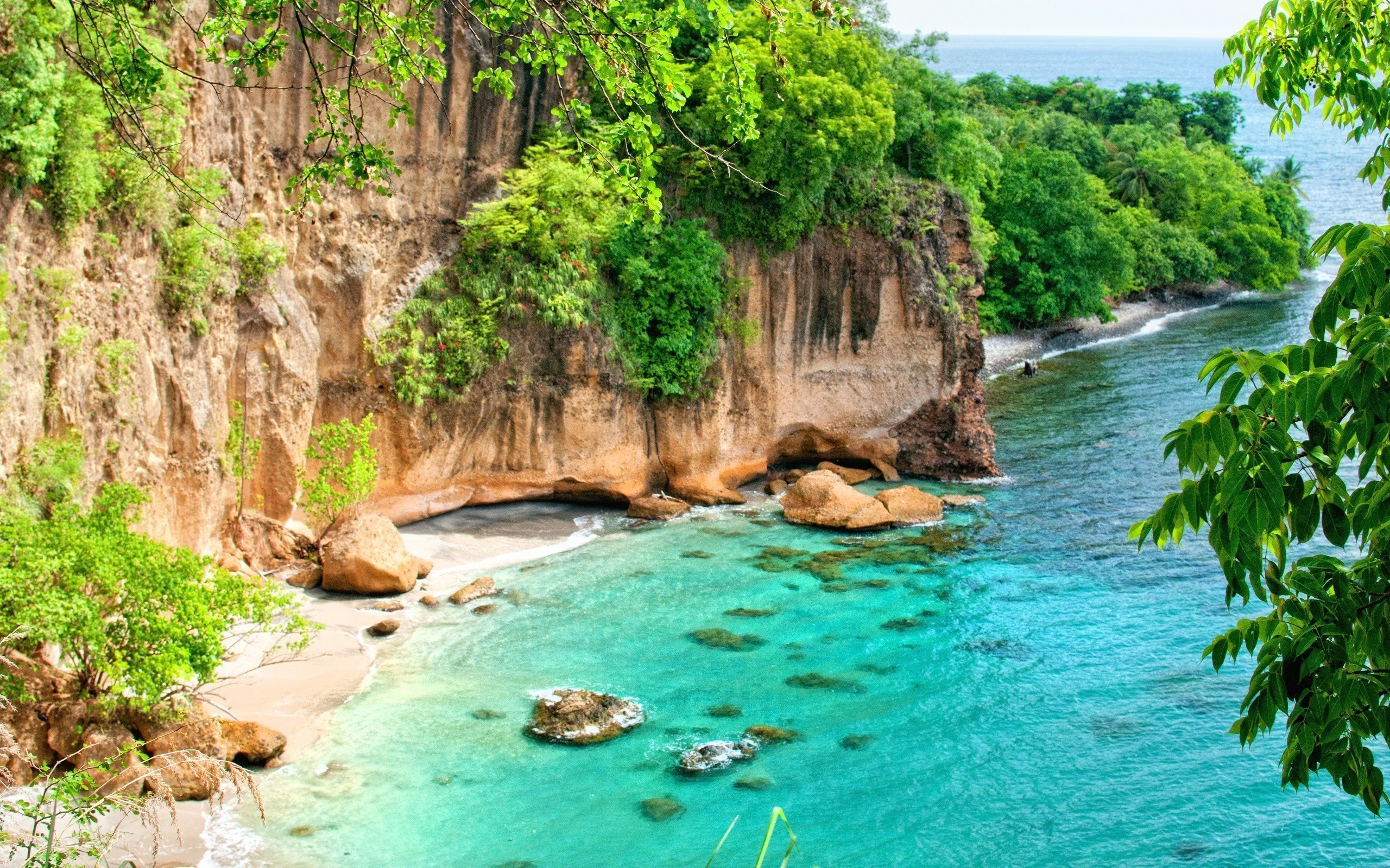 Dominica Tropical Island, Caribbean Coast, High-resolution Wallpapers, Stunning Seascapes, 2560x1600 HD Desktop