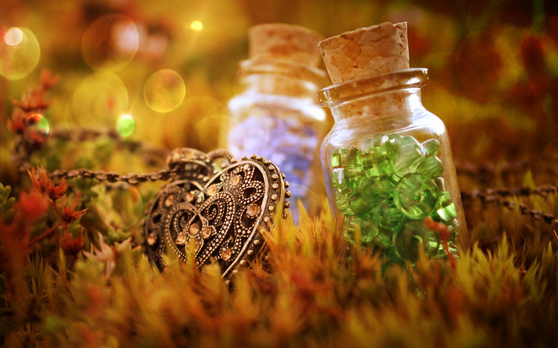 Bokeh photography, Mood and emotion, Fantasy necklace, Reflections and colors, 1920x1200 HD Desktop