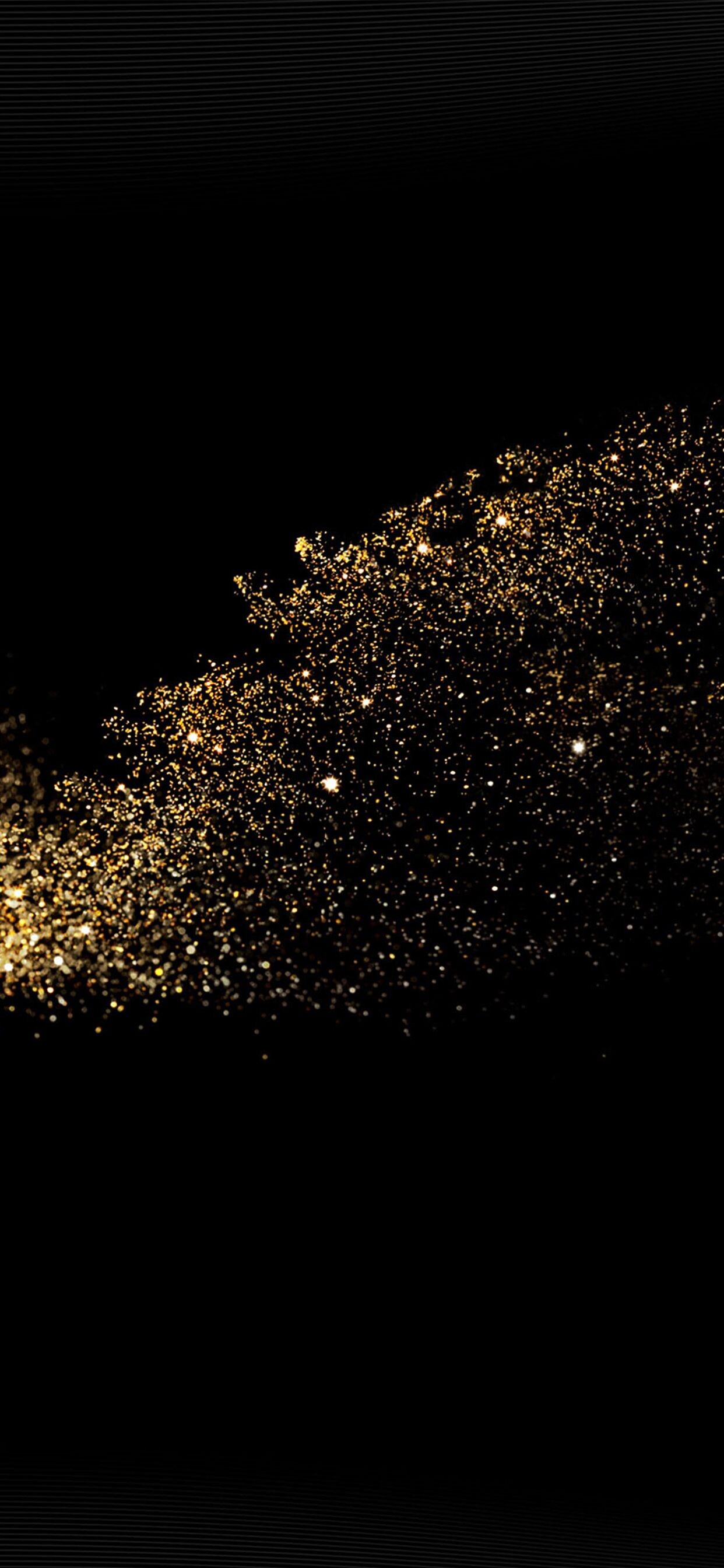 Gold Glitter: Black with golden powder, Decoration sands. 1250x2690 HD Background.