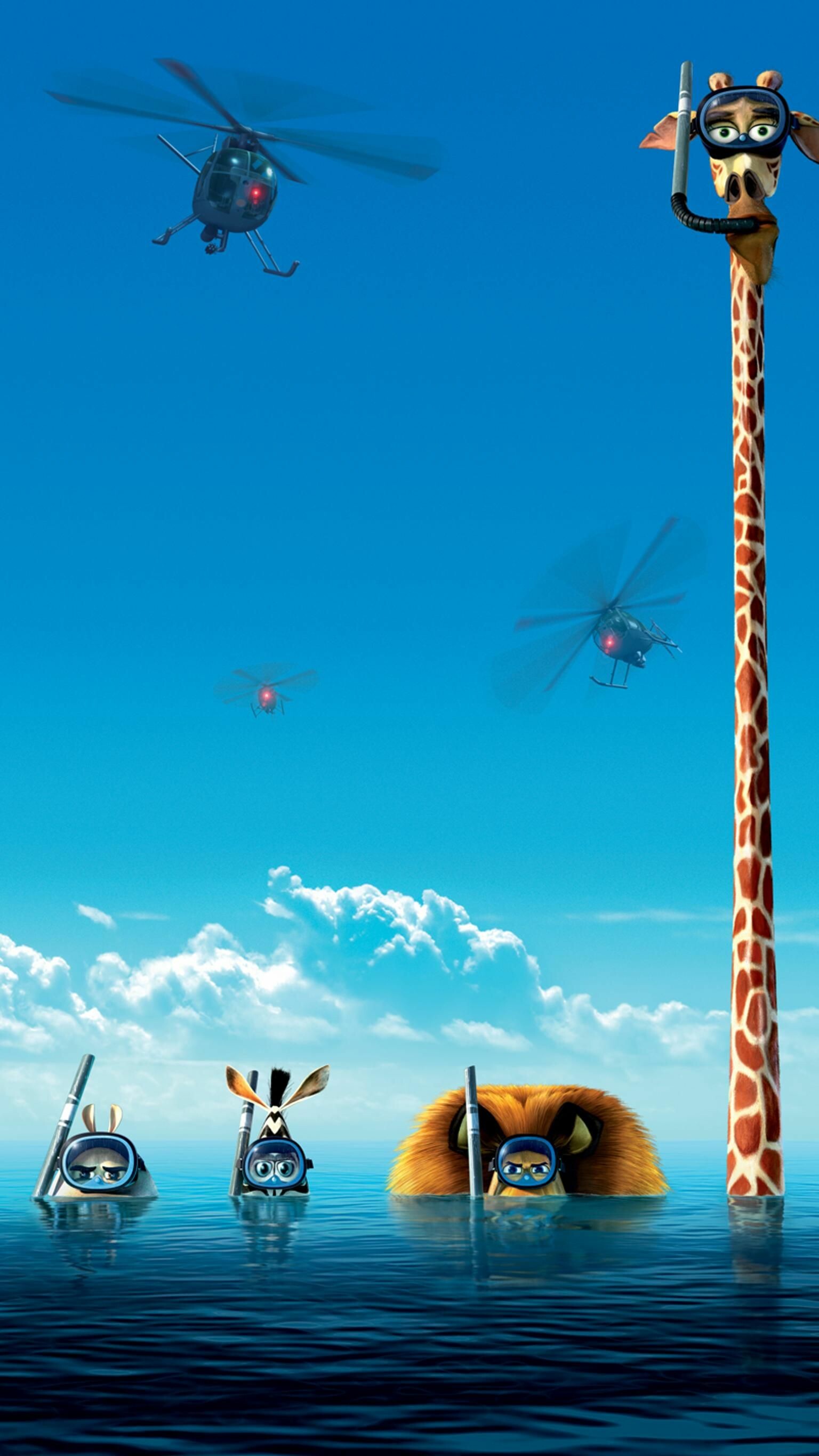 Madagascar (Movie): Europe's Most Wanted, American computer-animated circus comedy film. 1540x2740 HD Background.