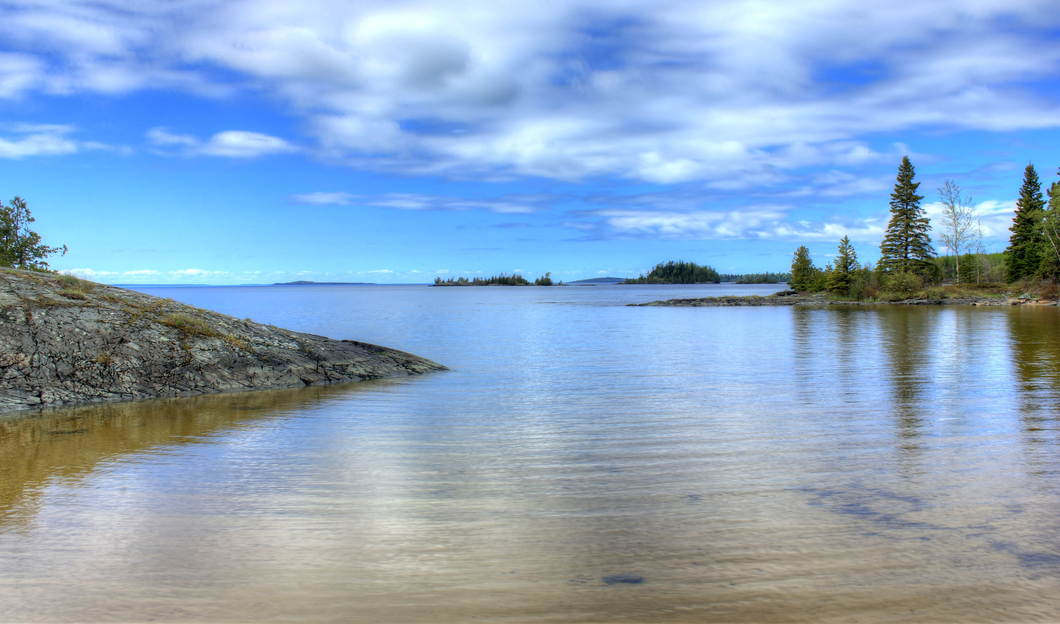 Nipigon Lake, Bay of Nipigon, Ontario, Canada, Scenic beauty, Public domain image, 3380x2000 HD Desktop